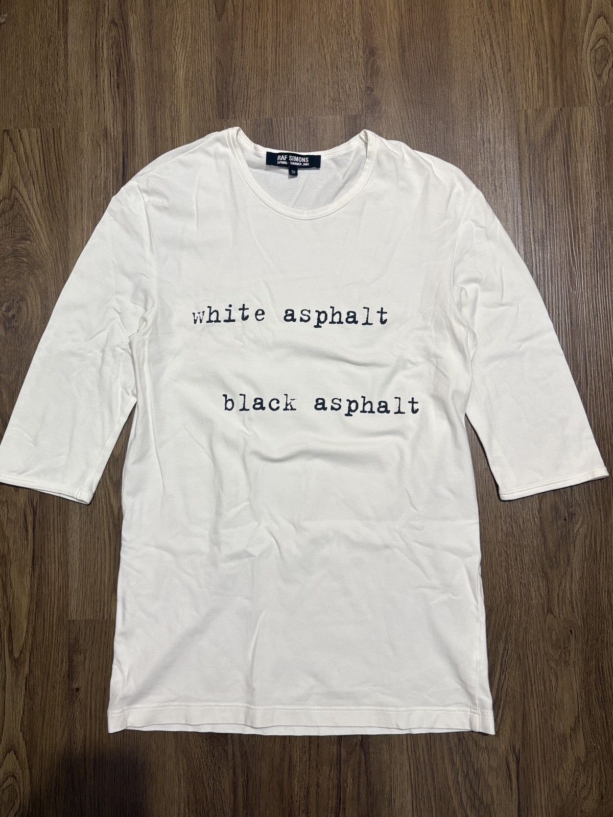 Raf Simons RAF SIMONS SS 2003 White Asphalt Black Asphalt Tee Size US M / EU 48-50 / 2 - 11 Thumbnail