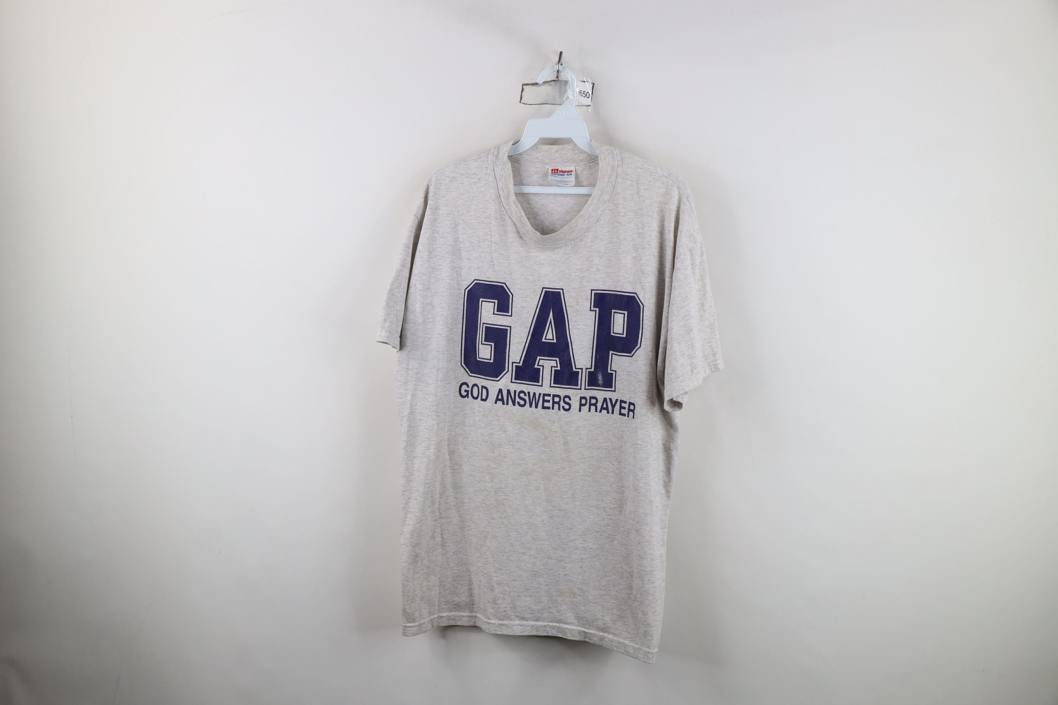 Vintage Vintage 90s Streetwear GAP God Answers Prayers T-Shirt Size US L / EU 52-54 / 3 - 1 Thumbnail