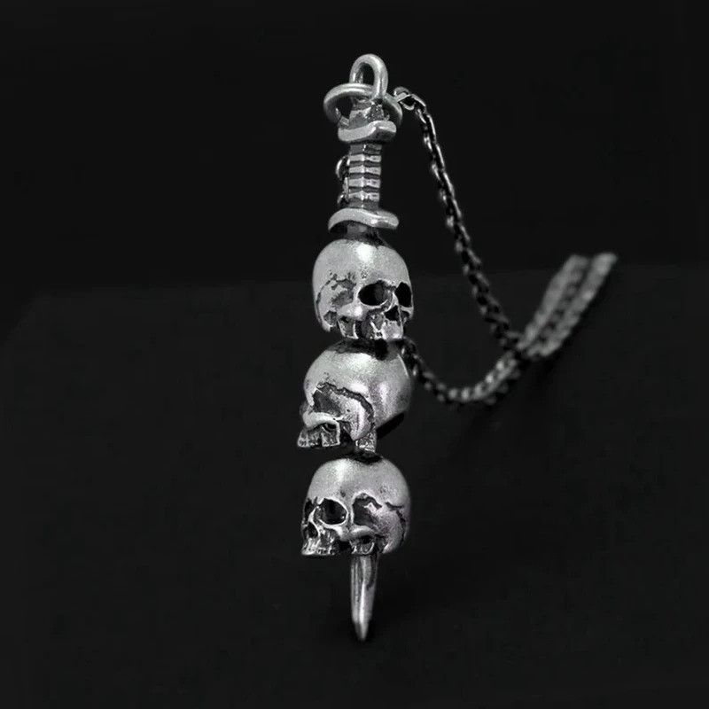 Jewelry Dark Night Skull Sword Necklace Size ONE SIZE - 1 Thumbnail