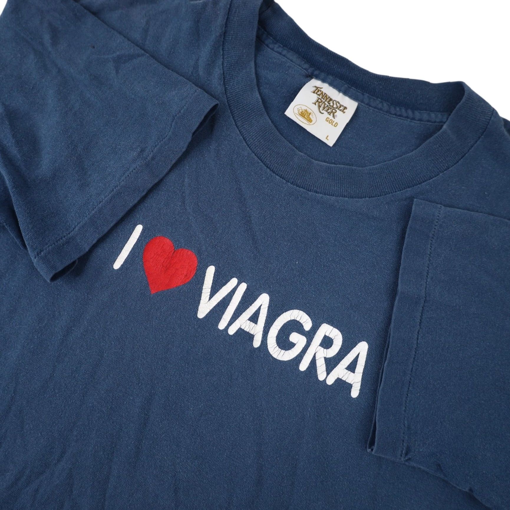 Vintage VINTAGE I Love Viagra Mens Large Graphic T Shirt Blue Size US L / EU 52-54 / 3 - 4 Thumbnail