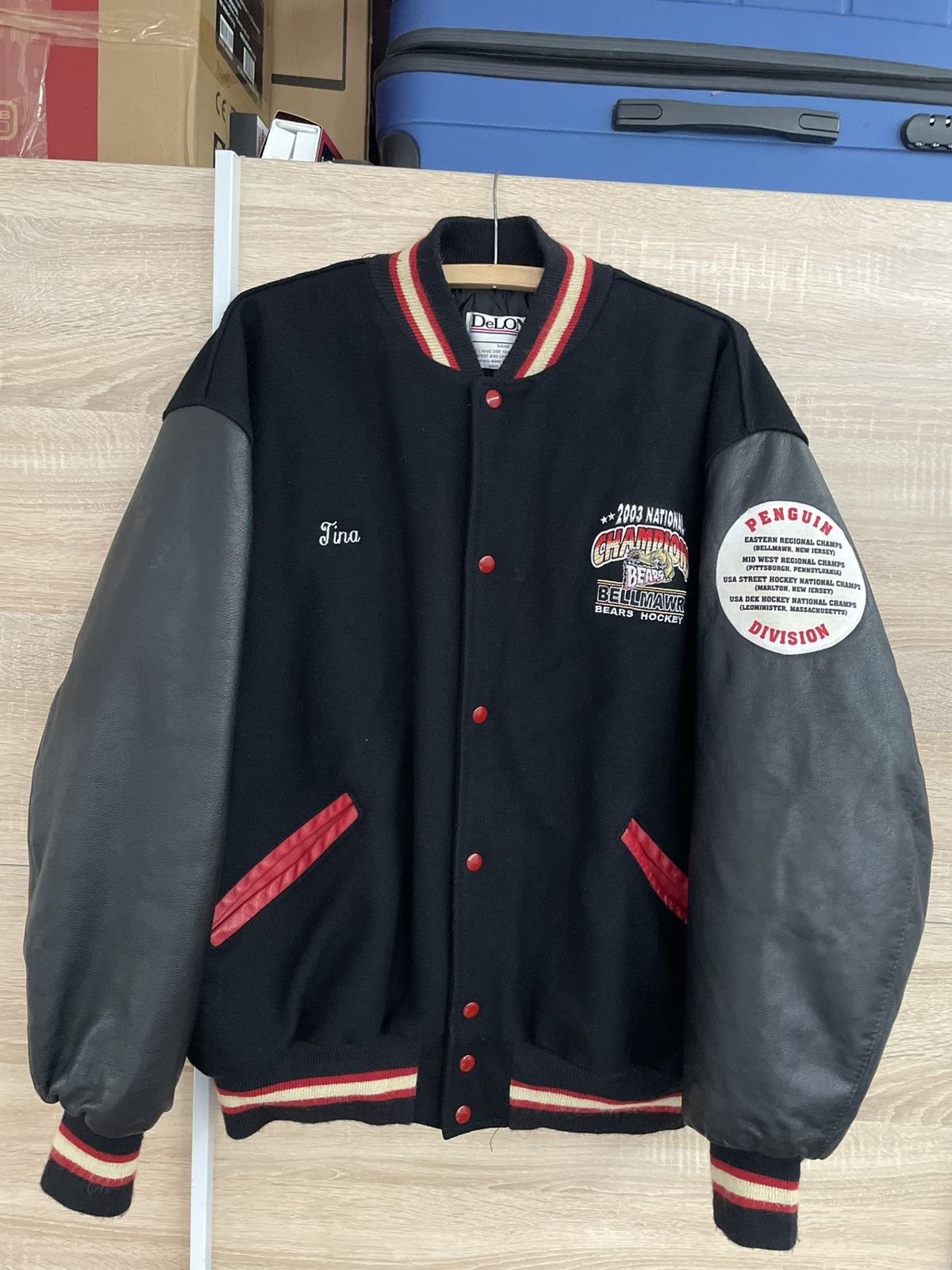 Delong Vintage DeLONG Varsity Jacket — Bellmawr Bears Hockey 2003 Size US XXL / EU 58 / 5 - 6 Thumbnail