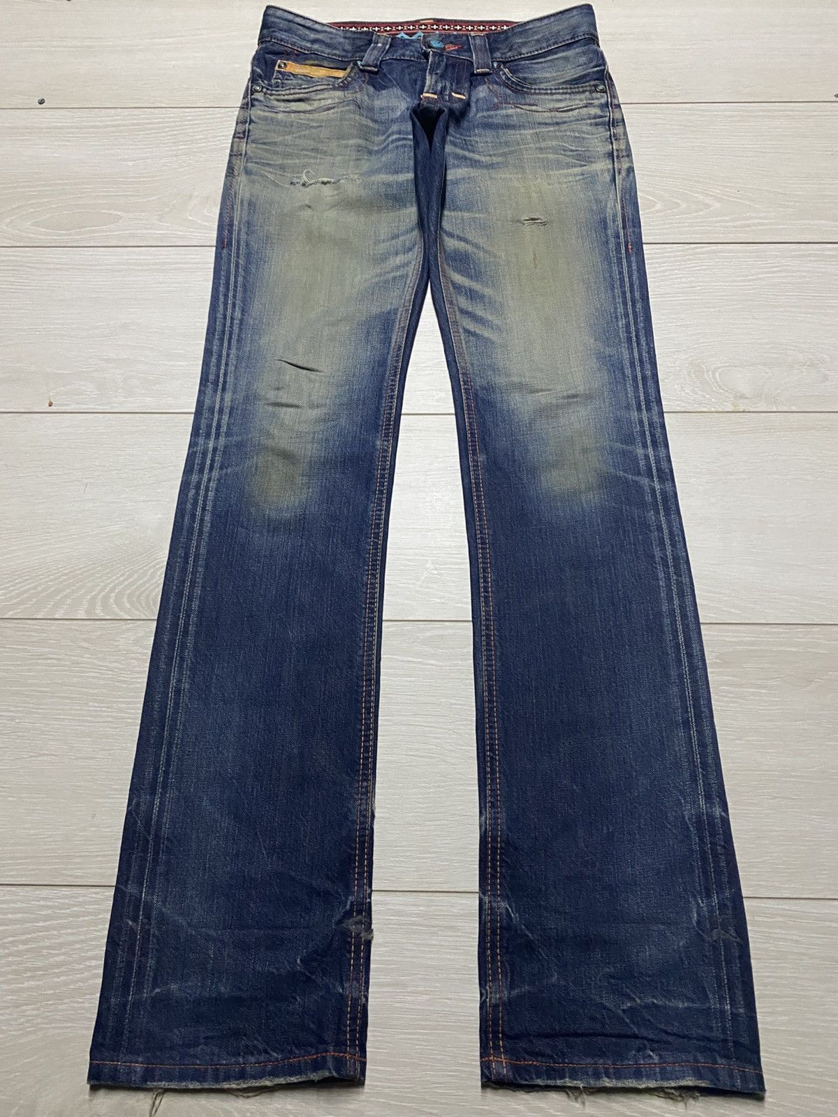 Edwin Vintagw Japanese Edwin 503 Blue Trip Mud Wash Skinny Jeans Size US 29 - 1 Thumbnail