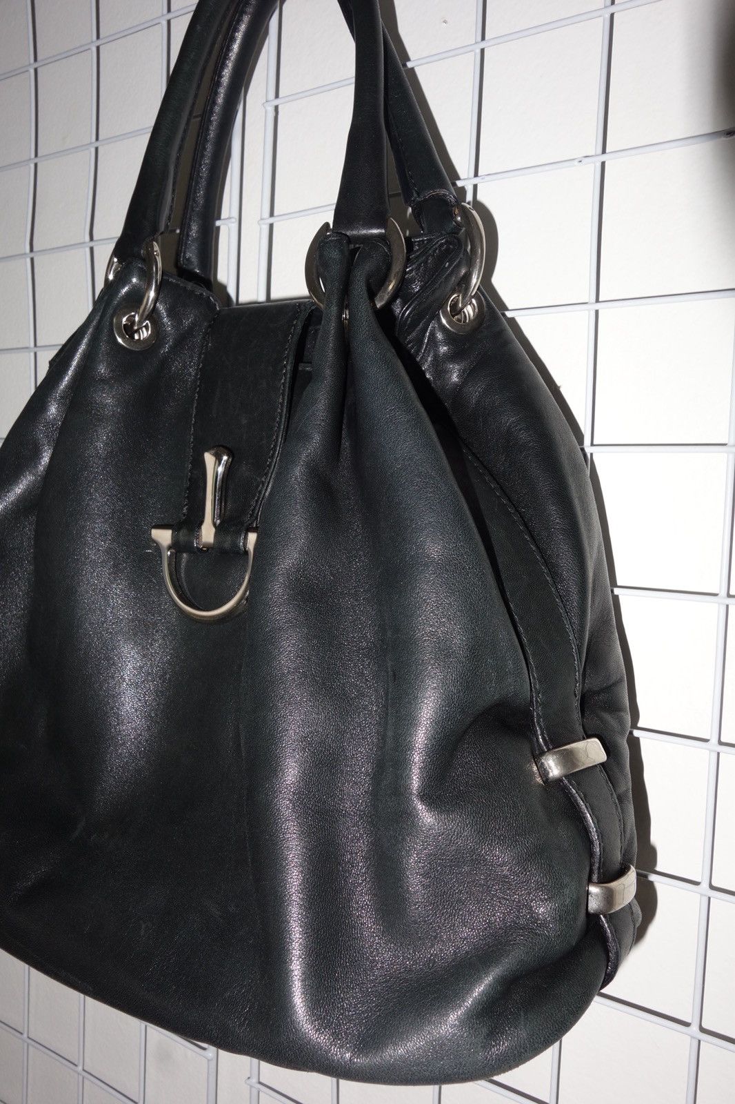 Other Vintage Dark Charcoal/Black Scuola del Cuoio Handbag Size ONE SIZE - 3 Thumbnail