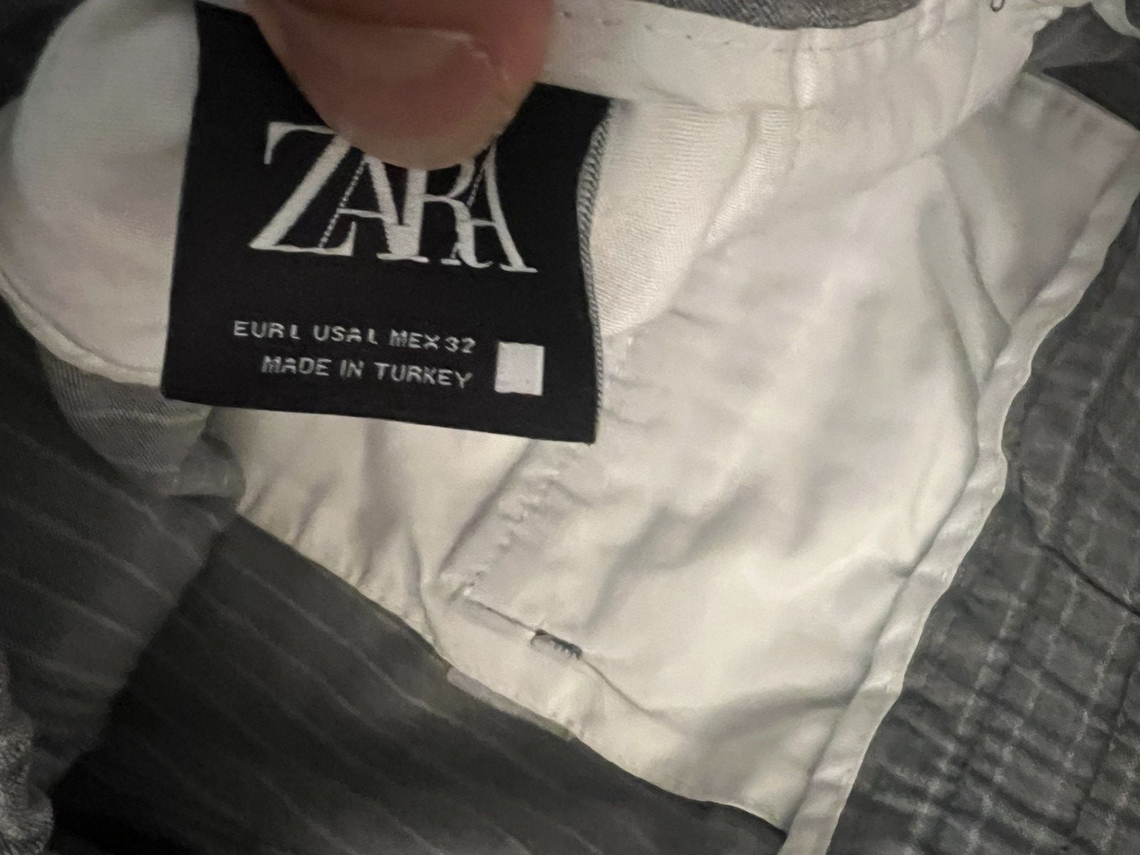 Zara Zara grey pinstriped mens large pants Size US 33 - 2 Thumbnail