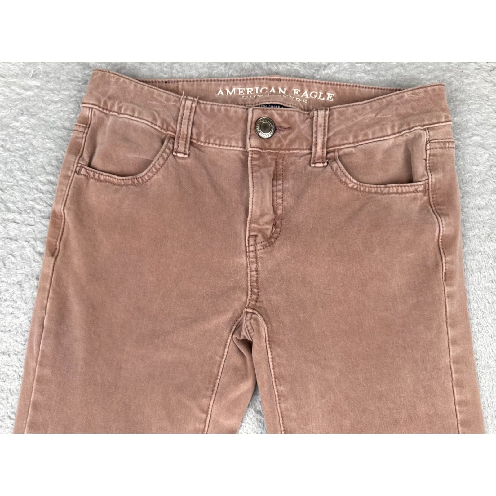American Eagle Outfitters American Eagle Outfitters Jeans Women 0 Blush Jegging Skinny Raw Hem Stretch 360 Size 25" / US 0 / IT 36 - 4 Thumbnail