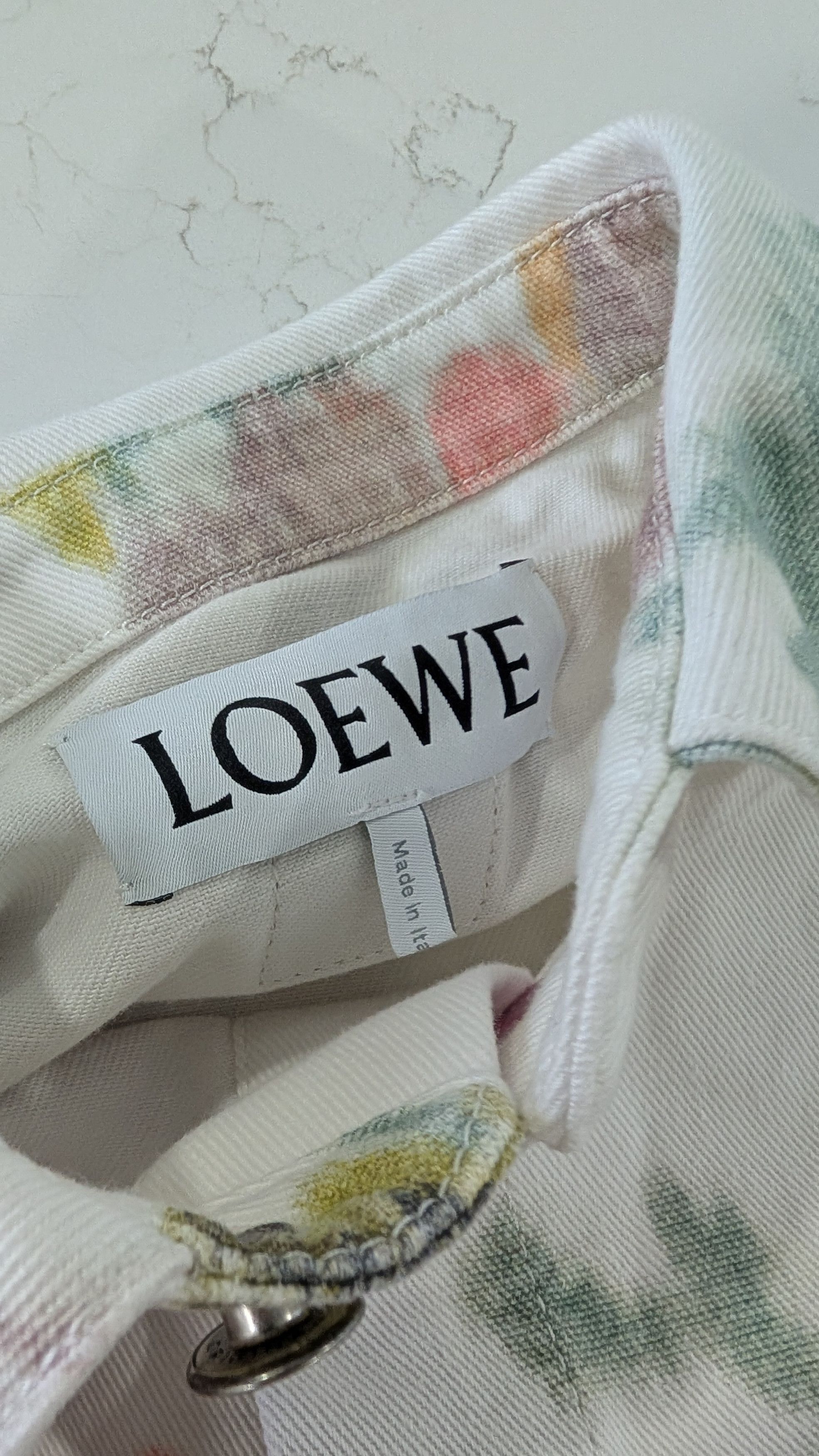 Loewe Loewe Floral Denim Overshirt Jacket White Multicolor IT 38 L Size L / US 10 / IT 46 - 5 Thumbnail