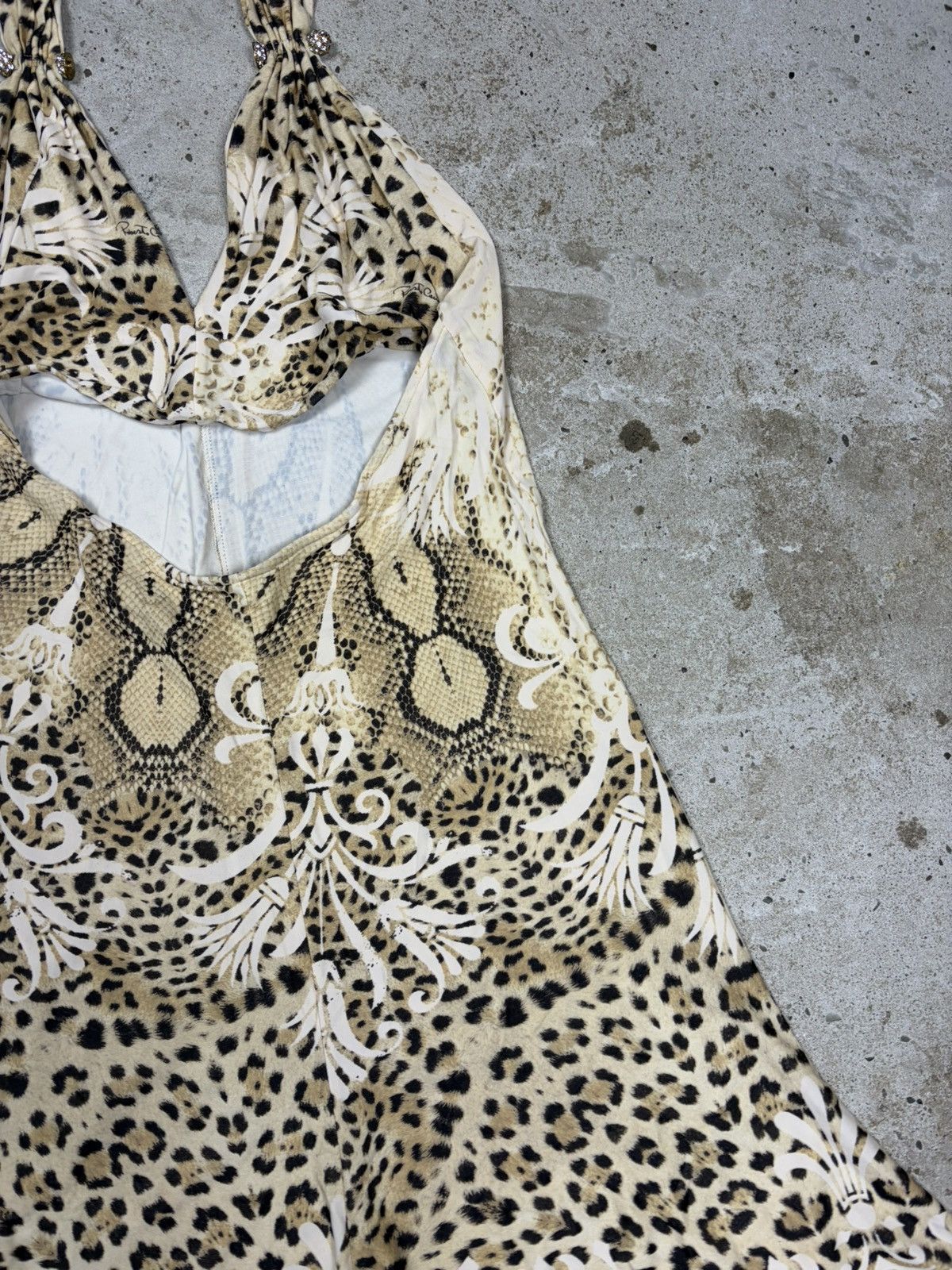 Roberto Cavalli Roberto Cavalli 2006 Leopard Snake Animal Print Halter Dress Size M / US 6-8 / IT 42-44 - 20 Thumbnail