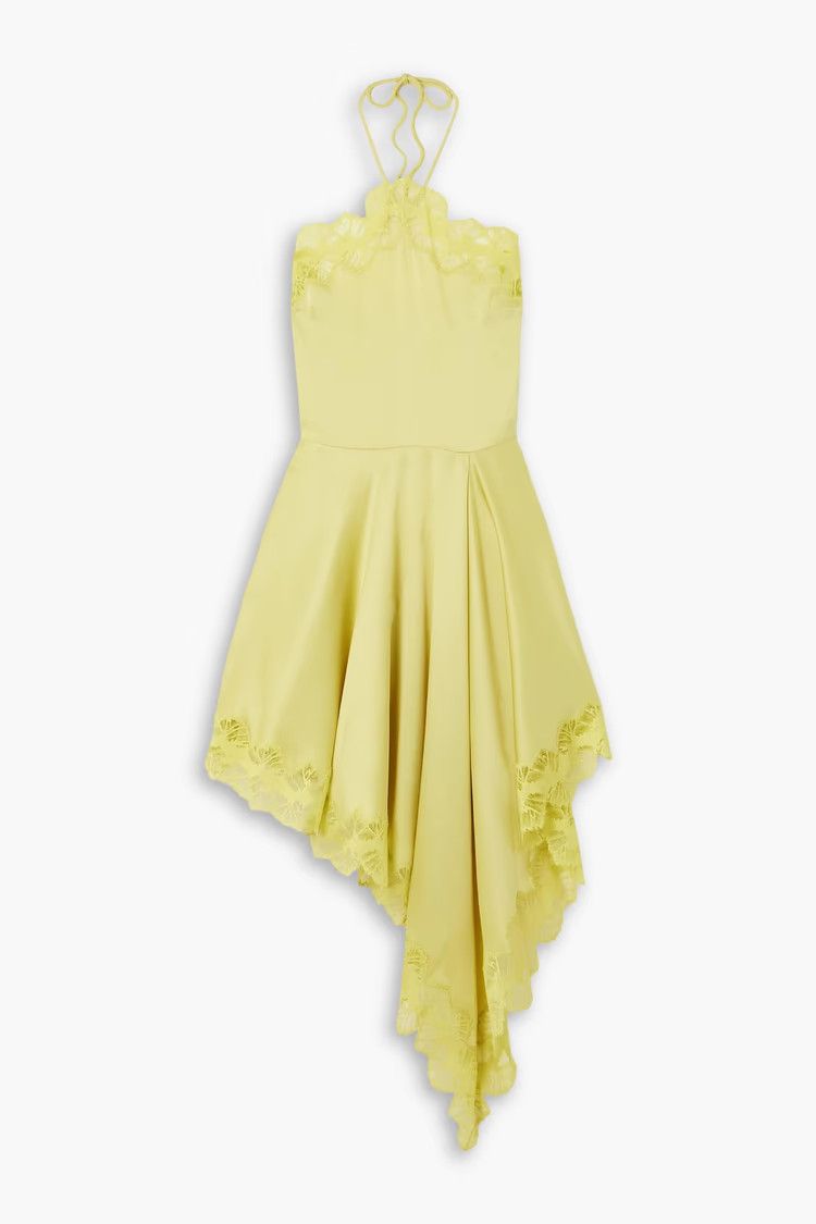 Stella McCartney o1s22i1n1024 Asymmetric Satin Dress in Yellow Size M / US 6-8 / IT 42-44 - 1 Thumbnail