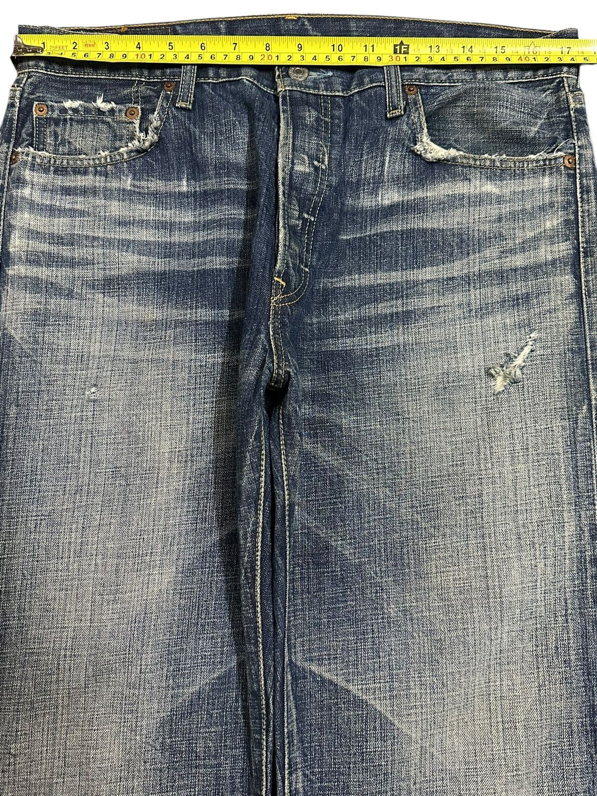 Levi's Vintage 90s Levis 501 Blue Faded Wash Distress Jeans Size US 34 / EU 50 - 12 Thumbnail