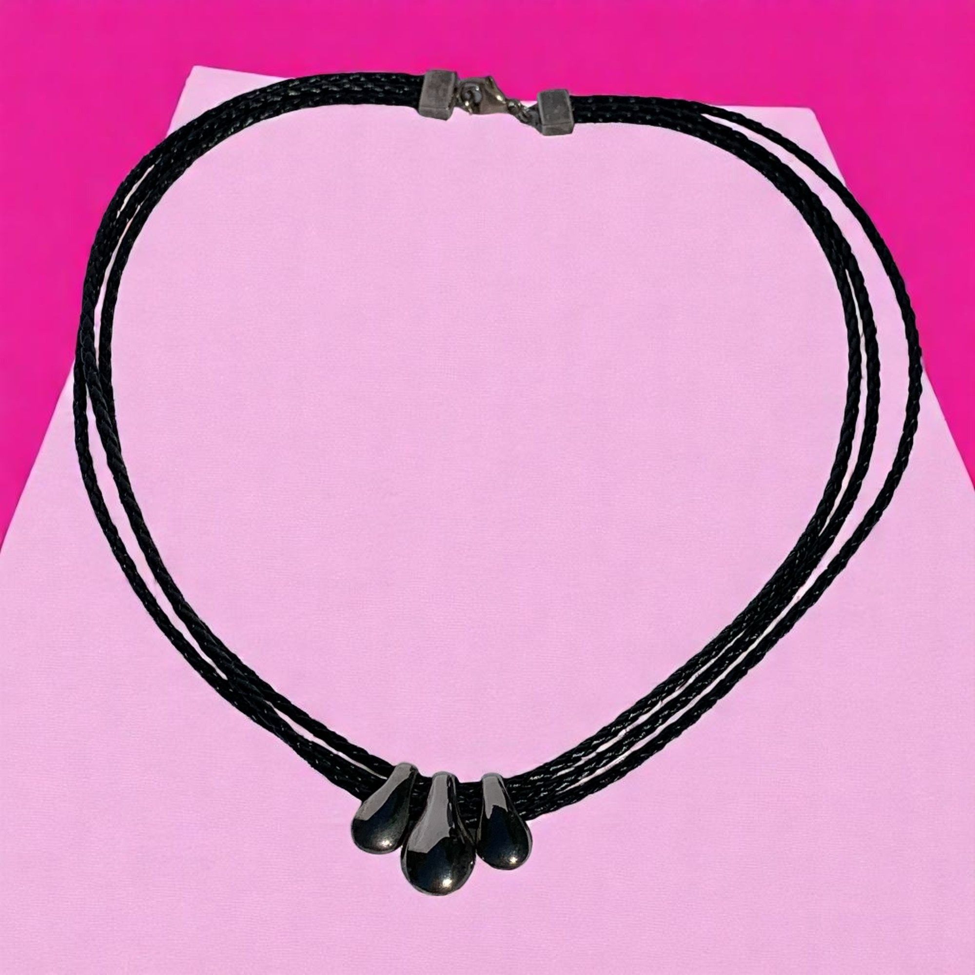 Designer Beautiful Women's Black Necklace With Pretty Teardrop Size ONE SIZE - 3 Thumbnail