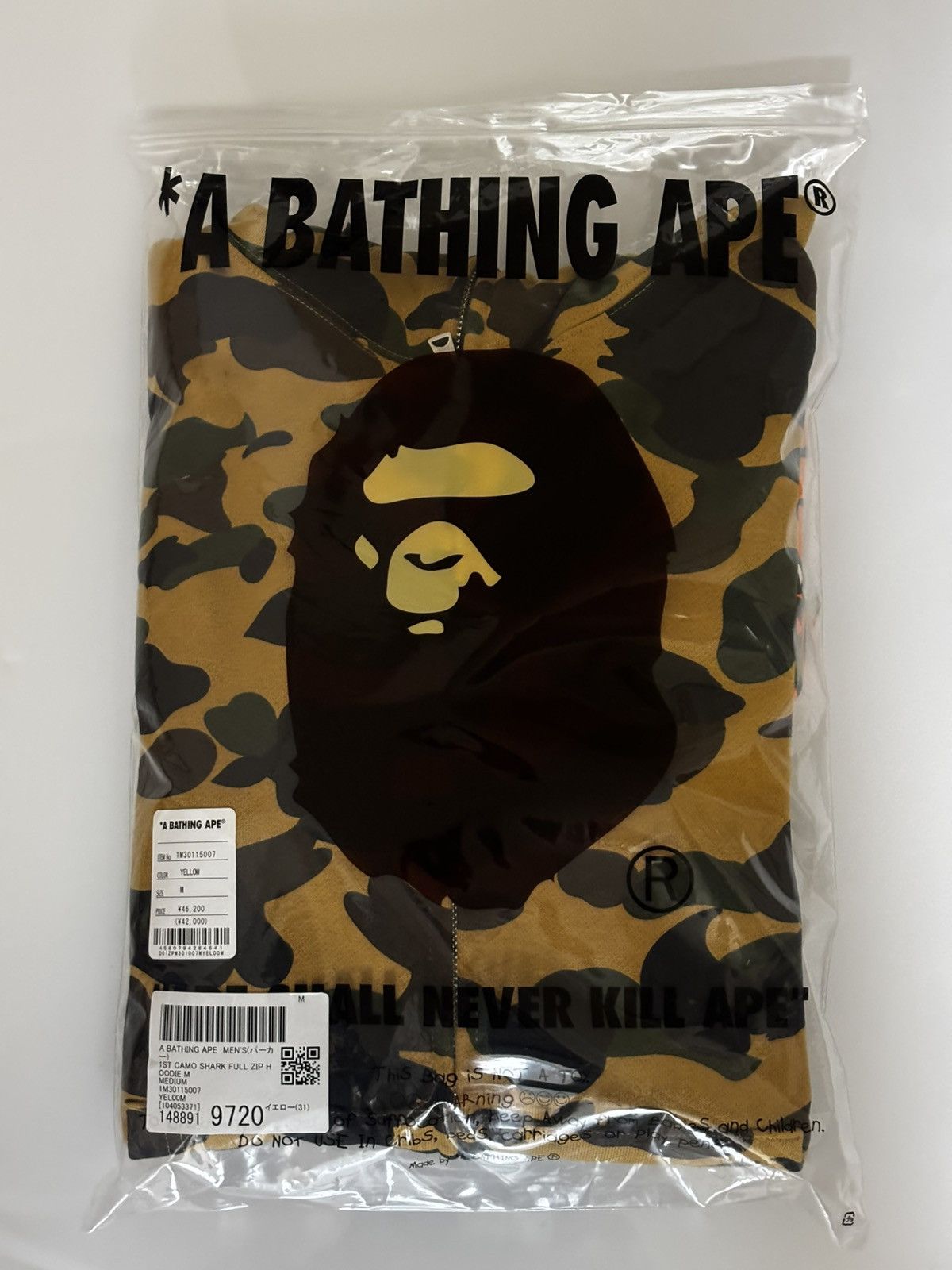 Bape Authentic ape bape 1st camo shark full zip hoodie M new Size US M / EU 48-50 / 2 - 14 Thumbnail