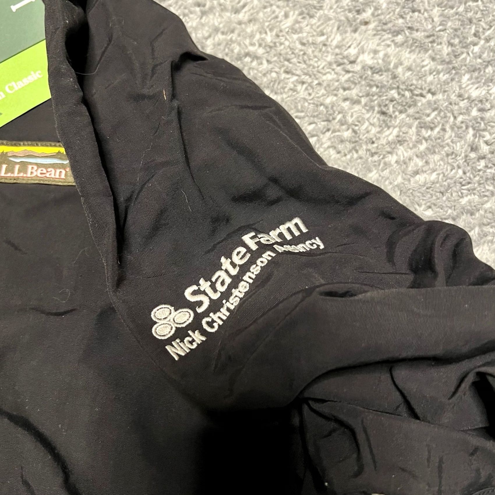 Vintage LL Bean Anorak Jacket Coat Womens Large Hooded Rain Black Nylon Rain Coat Ladies L Womens Size L / US 10 / IT 46 - 3 Thumbnail