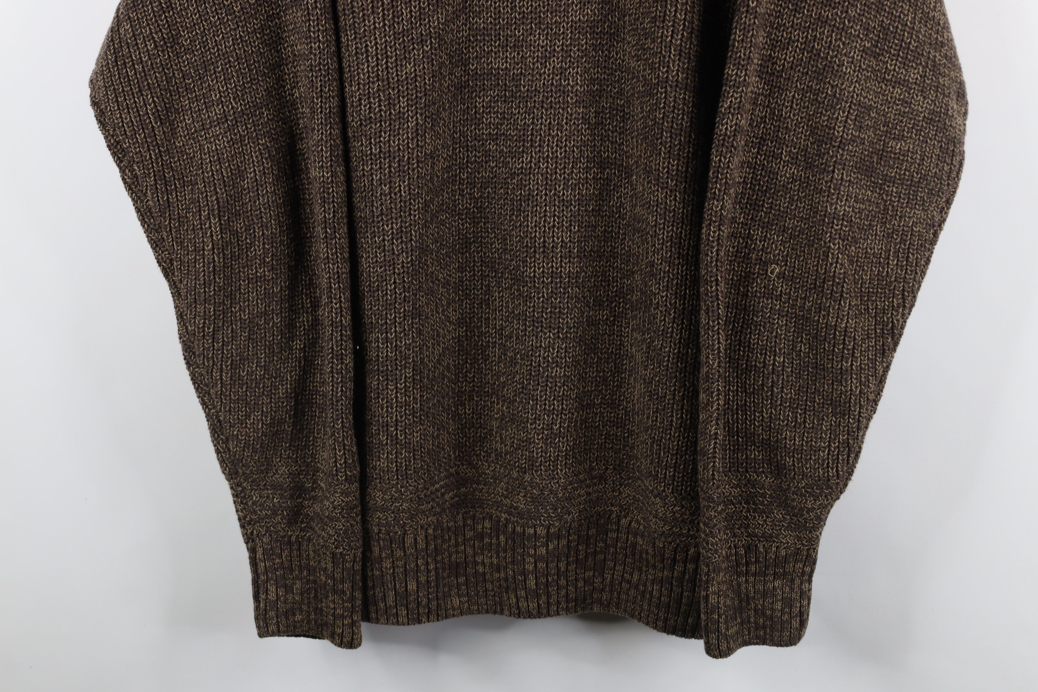 Vintage Vintage 90s Streetwear Ribbed Knit Henley Sweater Brown Size US XL / EU 56 / 4 - 3 Thumbnail