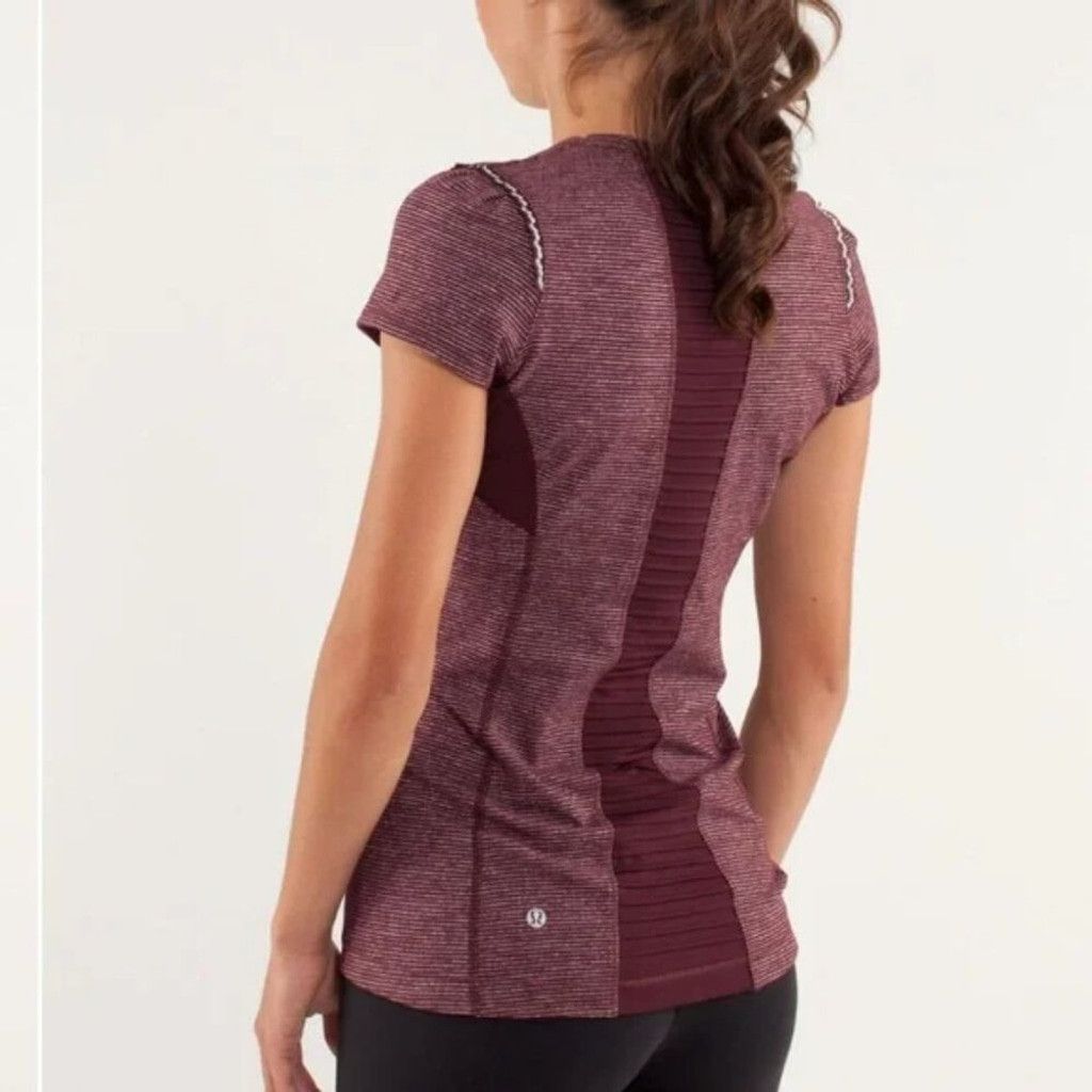 Lululemon LULULEMON Star Runner Red/White Bordeaux Tonka Stripe Sz 10 Size 3XL / US 20-22 - 2 Thumbnail