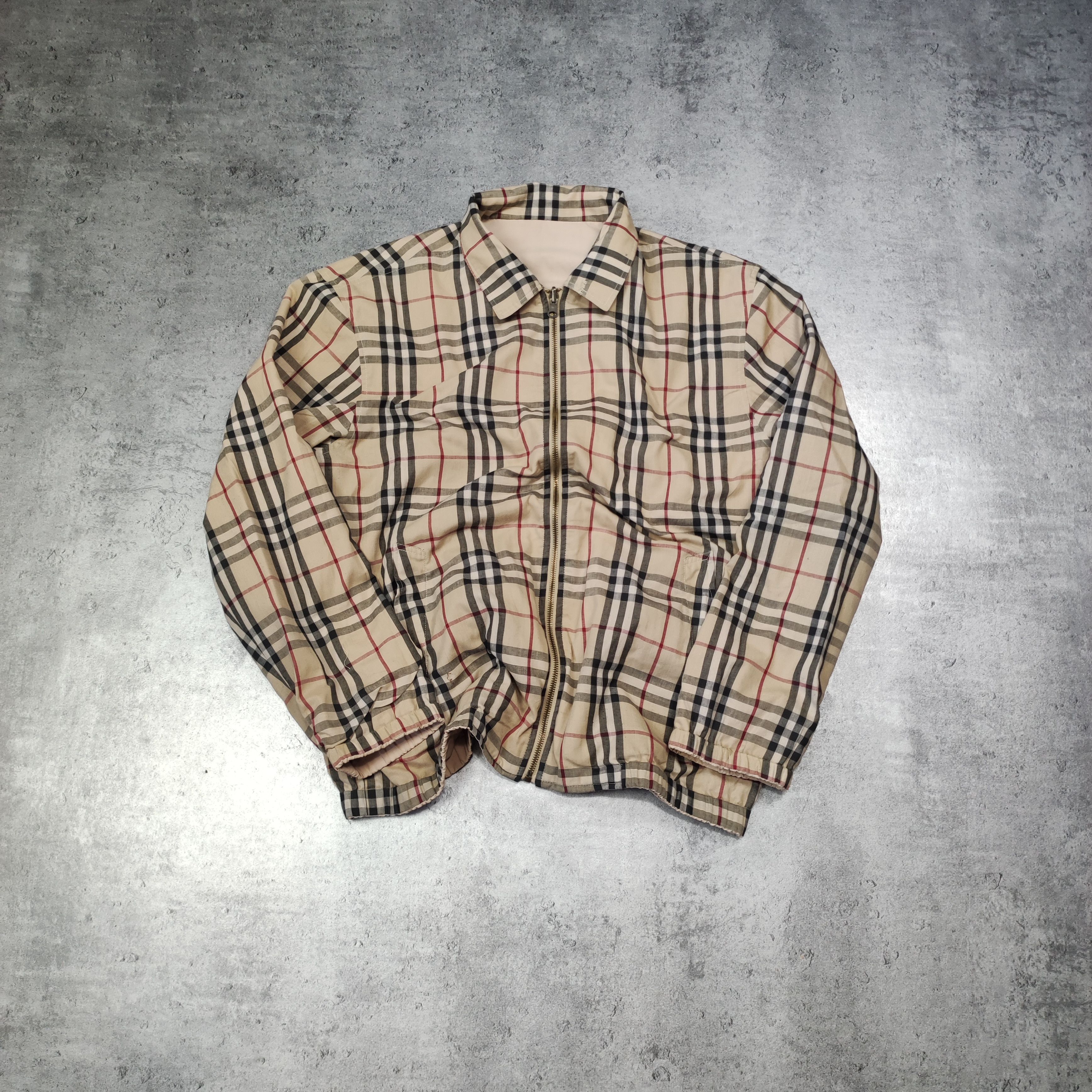 image of Vintage Burberry London Check Nova Reversible Jacket in Checkered, Men's (Size Medium)