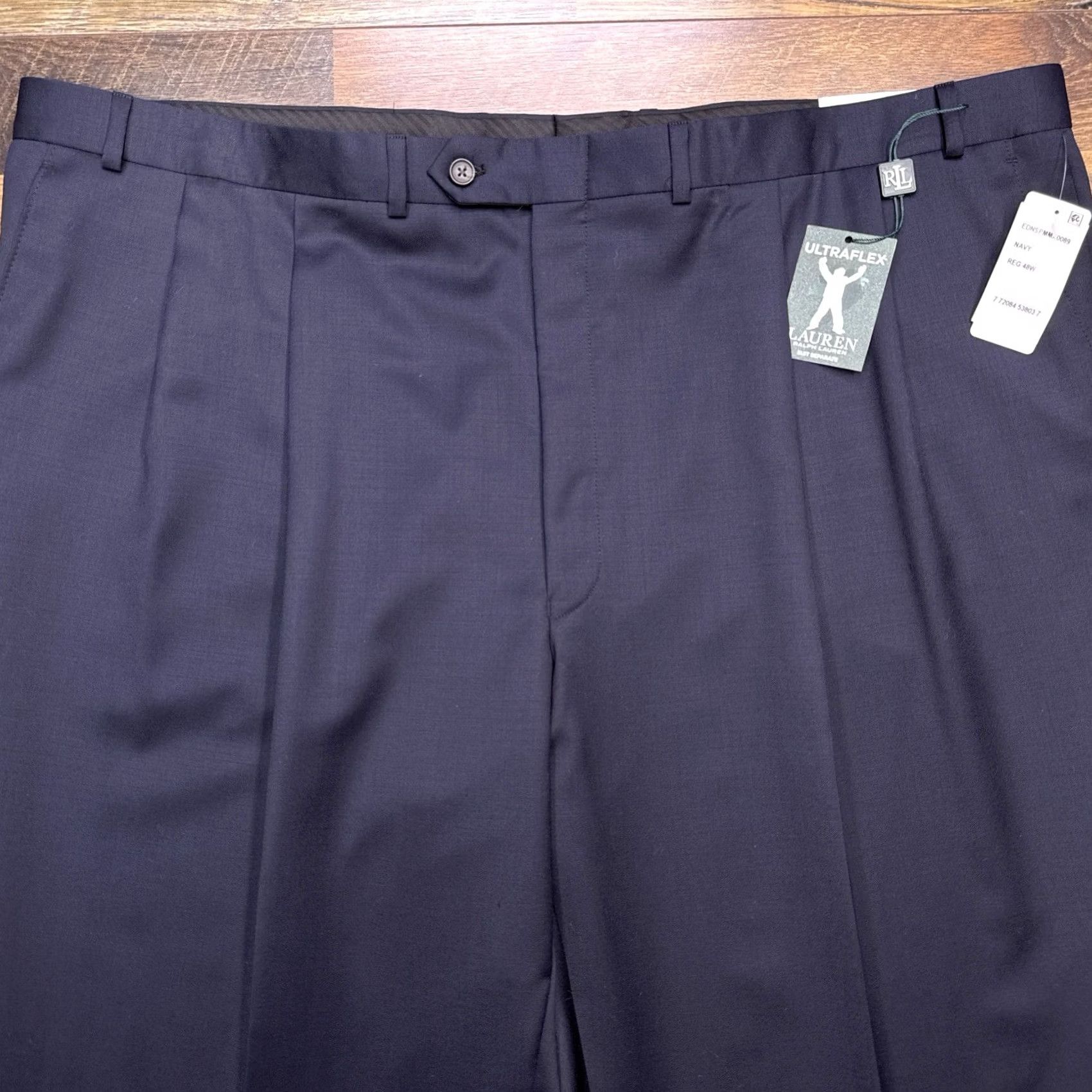 Ralph Lauren Lauren Ralph Lauren Mens 48W Navy Wool Dress Pants Suit Seperate Ultraflex New Size 48R - 4 Thumbnail