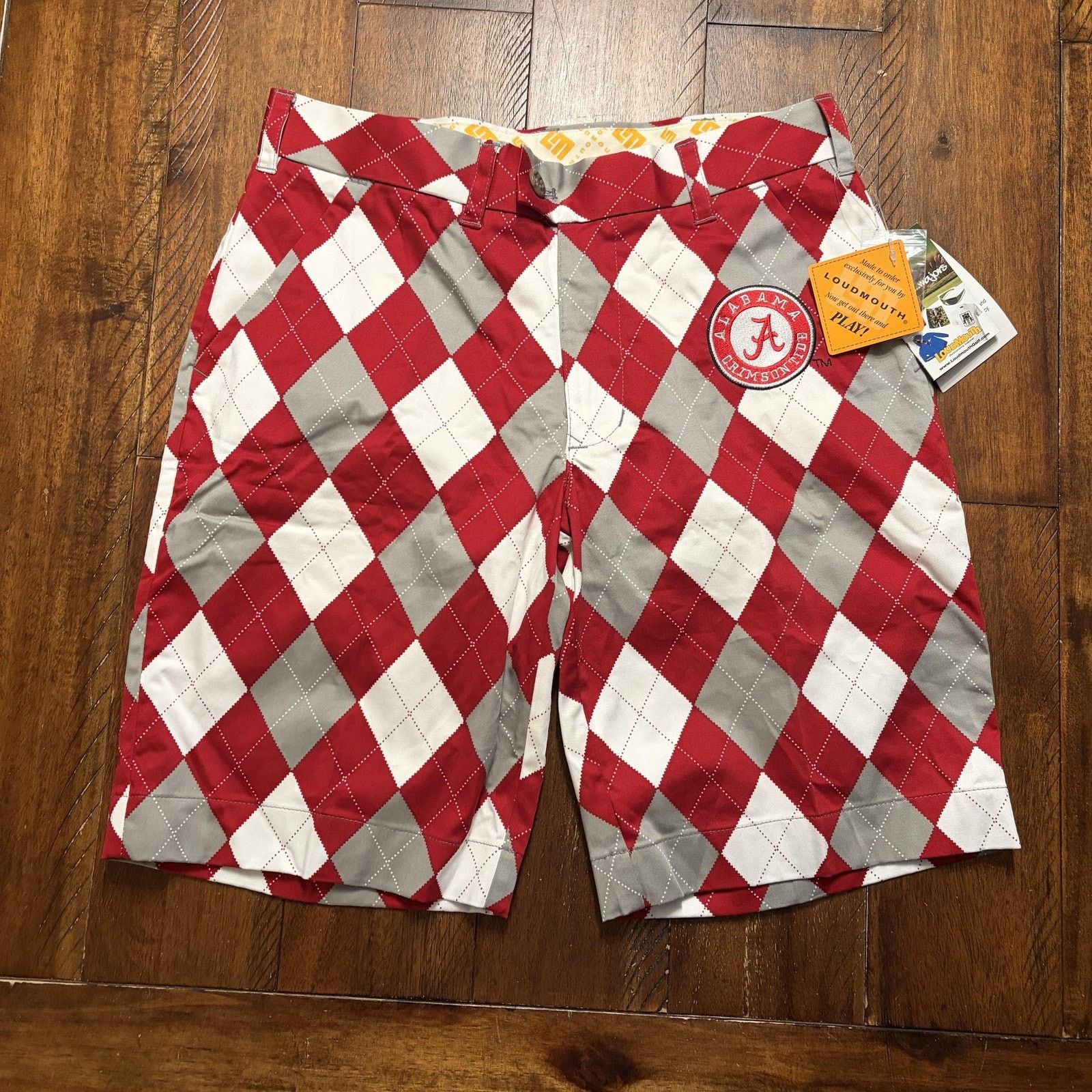Vintage Alabama Crimson Tide Shorts Mens 30 Argyle Golf Loudmouth Size US 30 / EU 46 - 2 Thumbnail