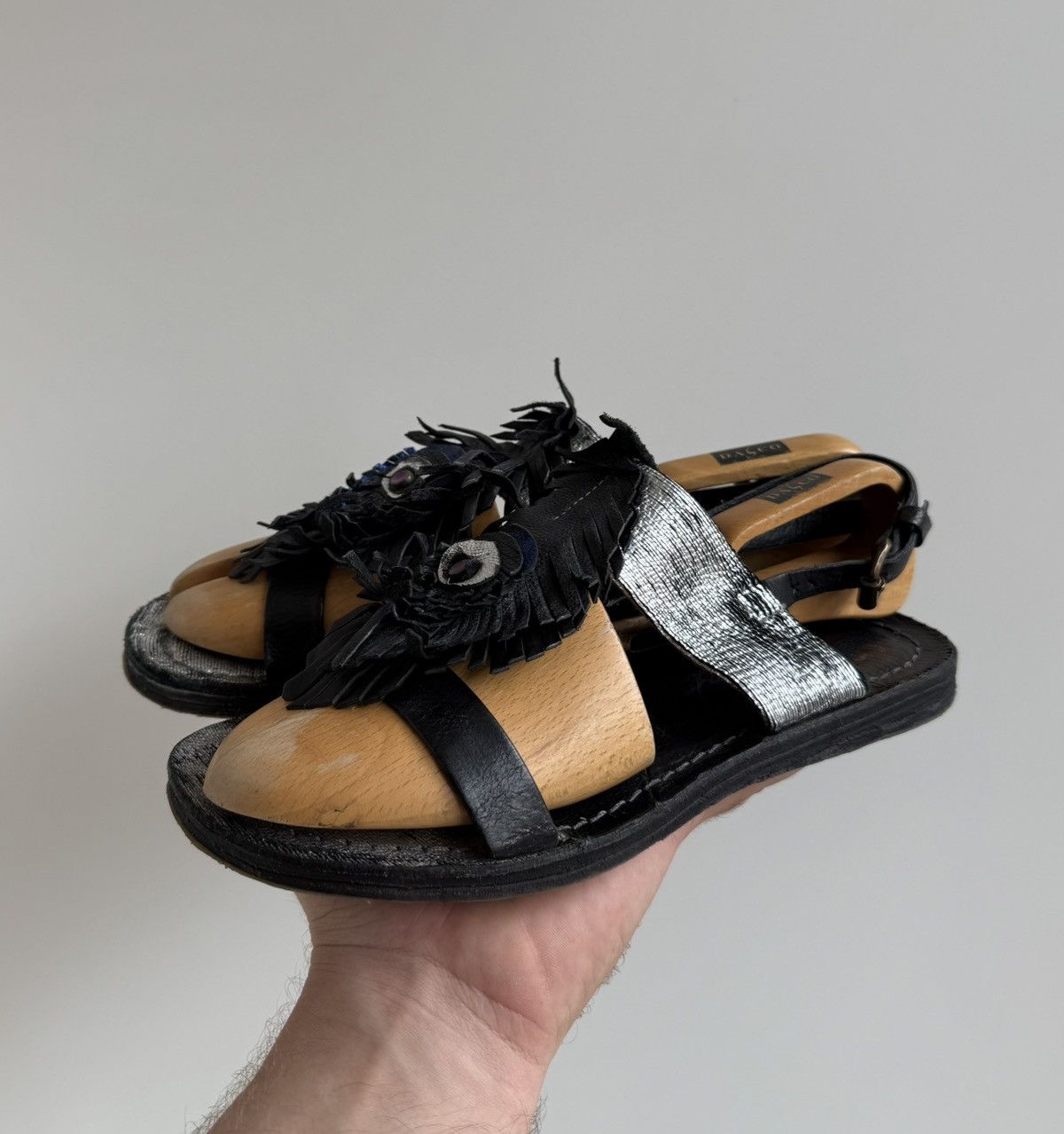 A.S.98 A.S. 98 Airstep Black/Silver Leather Sandals AvantGarde Size US 9 / IT 39 - 4 Thumbnail