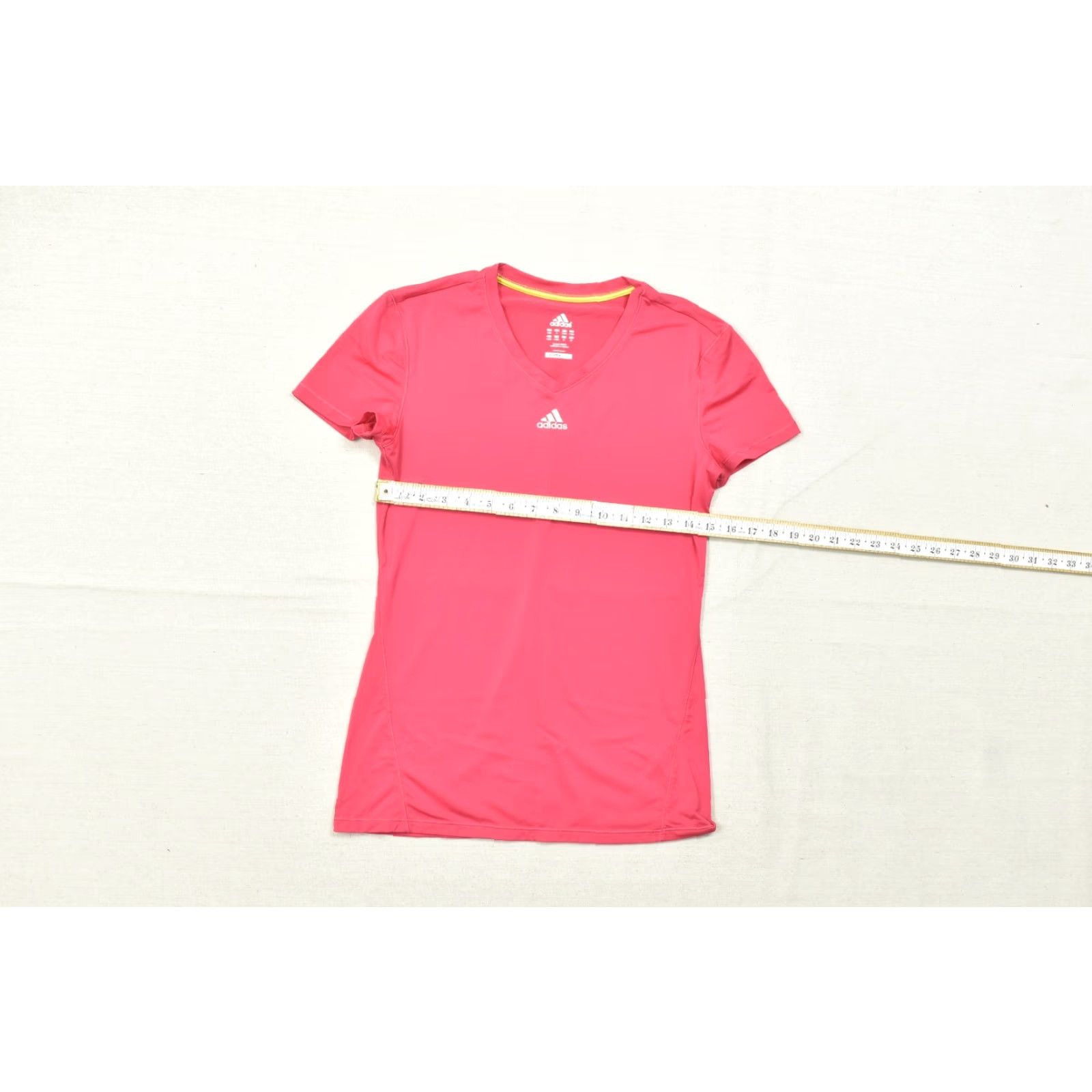 Adidas Adidas Climalite Women's Small Pink V-Neck Short Sleeve T-Shirt Sh Size S / US 4 / IT 40 - 3 Thumbnail