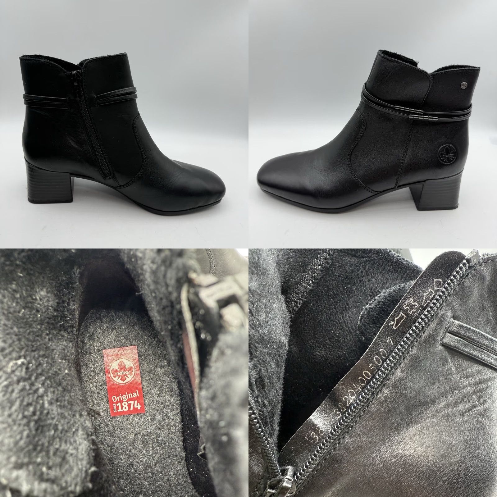 Rieker Rieker Susi Women's Ankle Boots Shoe Black Leather Zipper Side 7 US 38 UK? Size US 7 / IT 37 - 8 Thumbnail