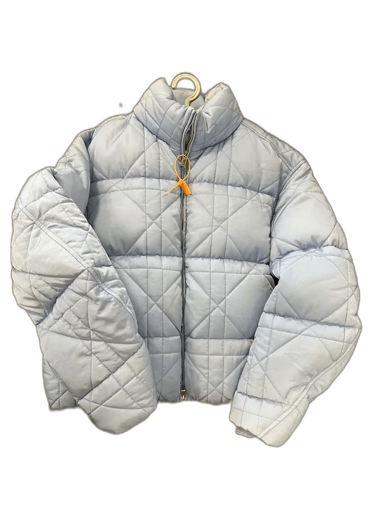 Dior Blue Quilted Logo Down Jacket by Dior-2505 Size US L / EU 52-54 / 3 - 1 Thumbnail