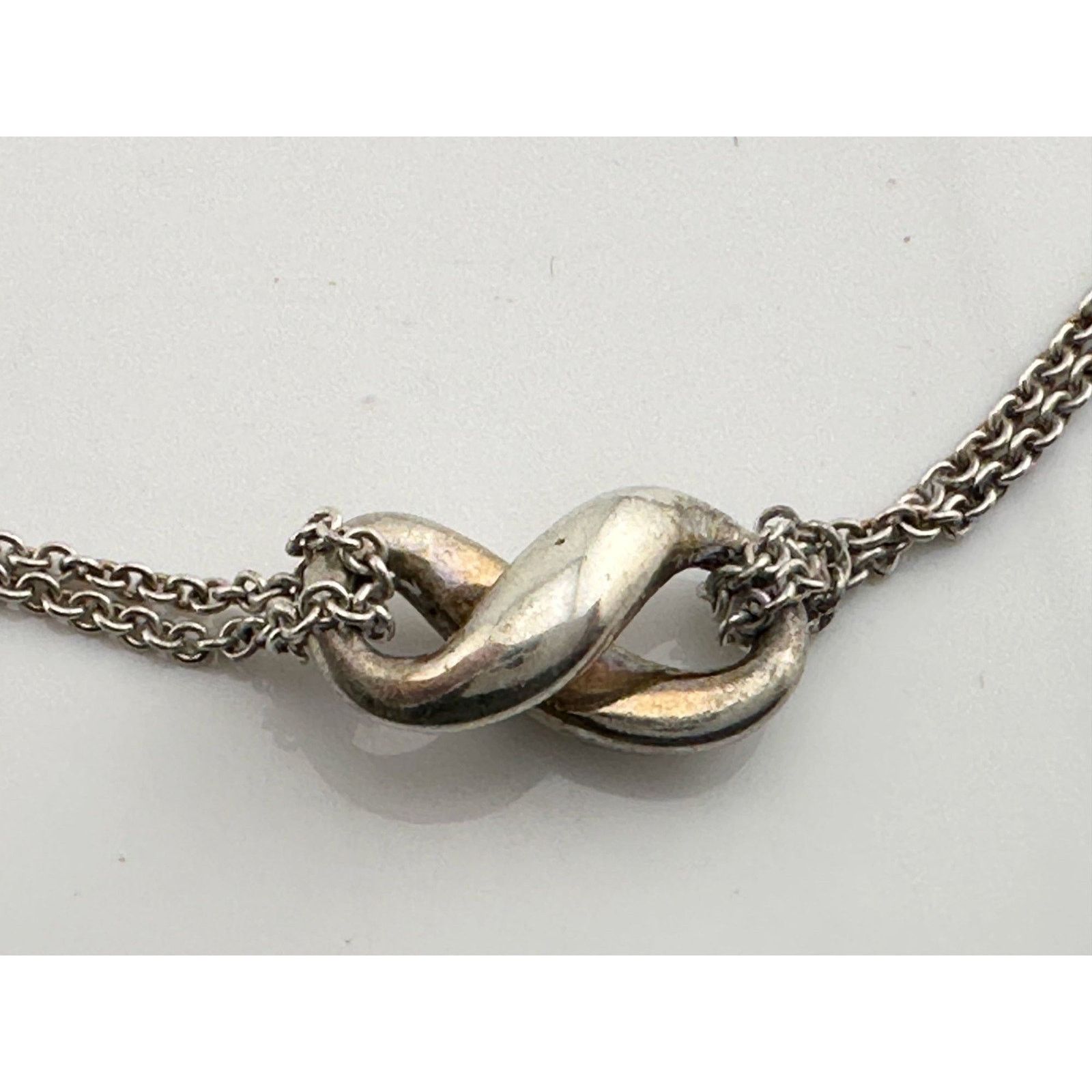 Tiffany Co Infinity Double Chain Pendant and Necklace