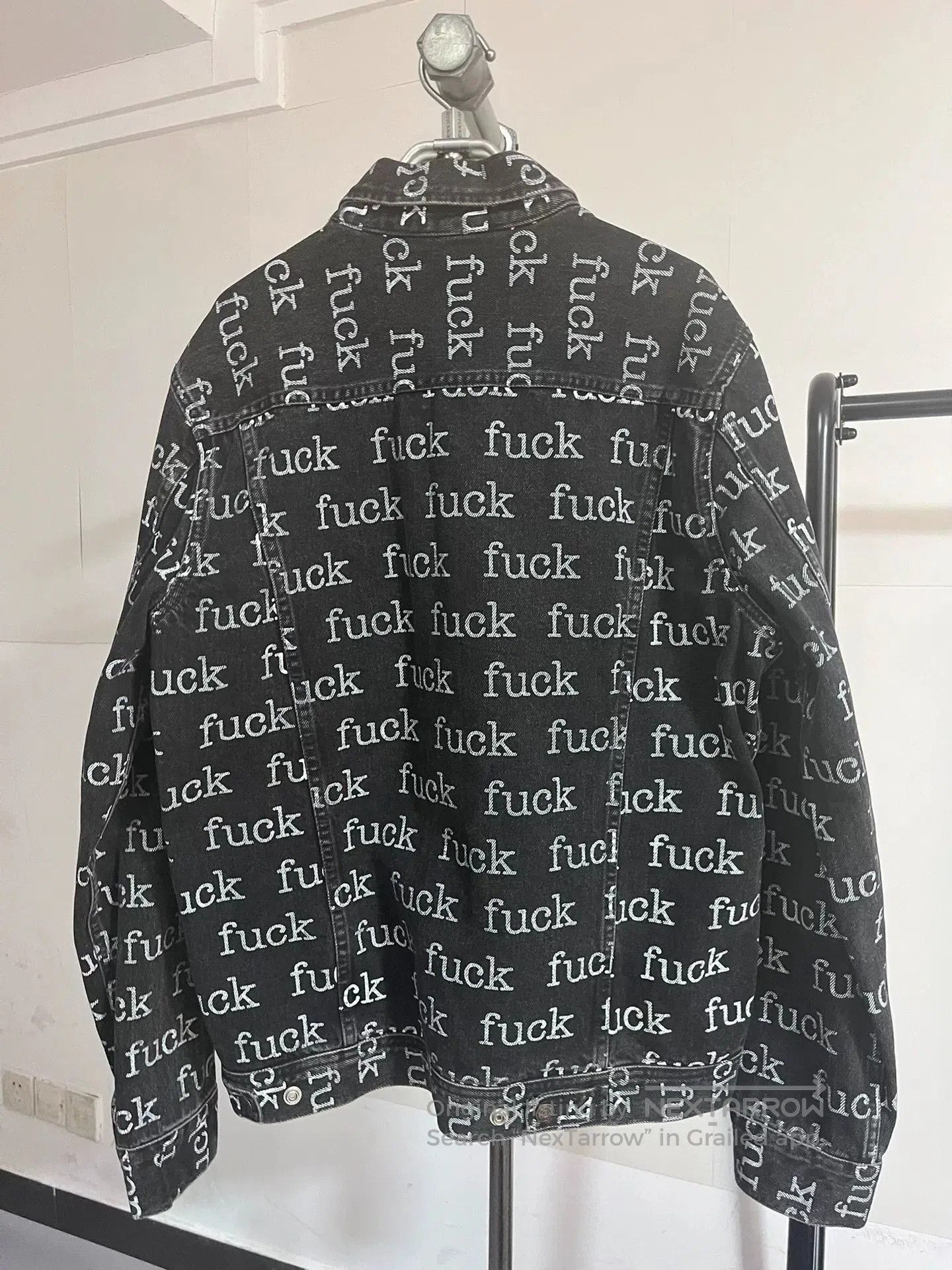Supreme Supreme 'Fuck' Text Black Denim Jacket. Size US L / EU 52-54 / 3 - 2 Thumbnail