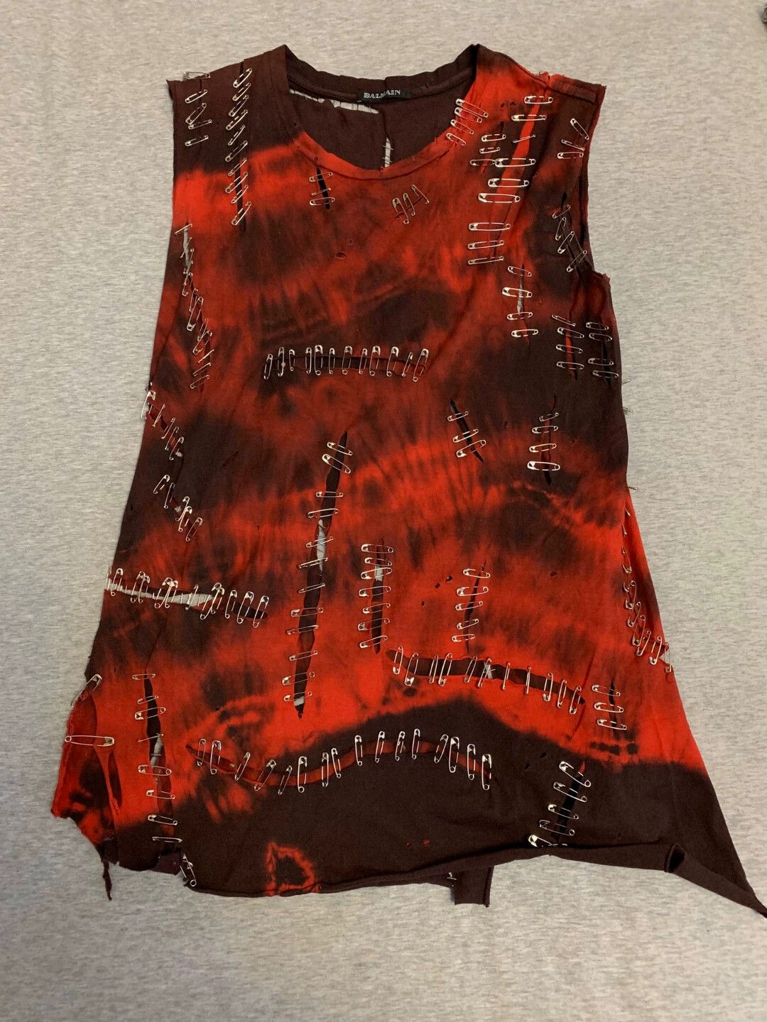 Balmain Balmain CD Archive Pin Distressed Burned Stars Stripes Tee Size XS / US 0-2 / IT 36-38 - 4 Thumbnail