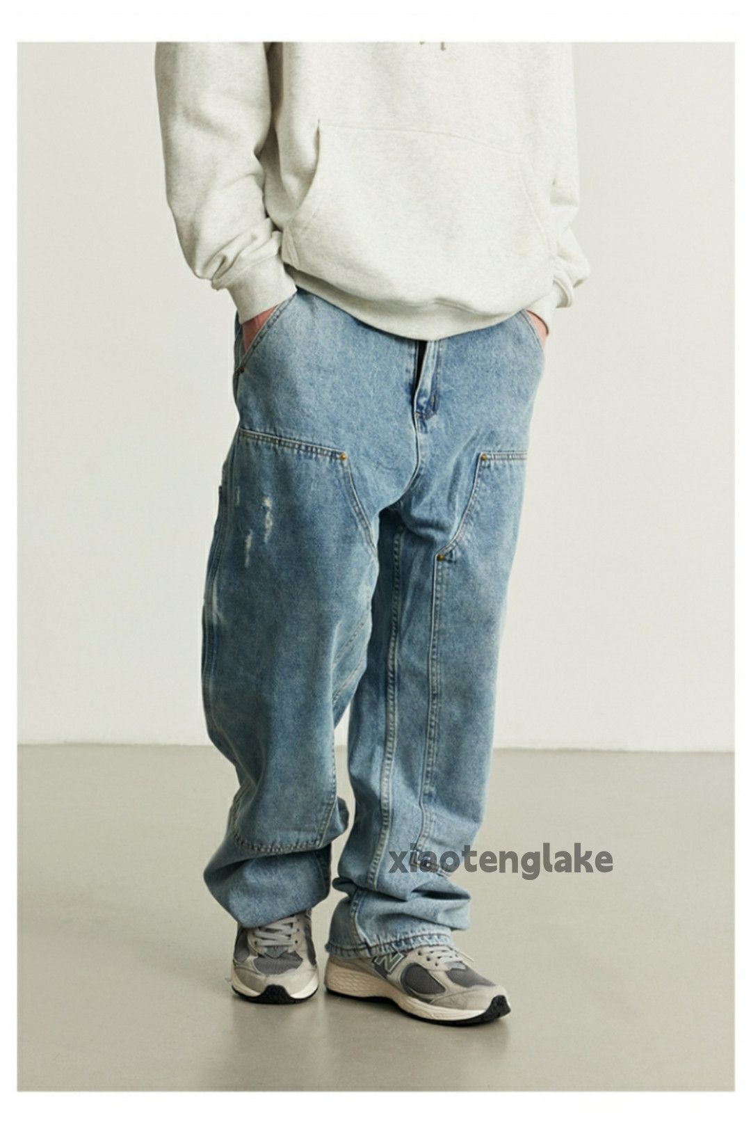 Jean × Vintage washed faded cleanfit skate hiphop loose baggy jeans Size US 32 / EU 48 - 1 Thumbnail