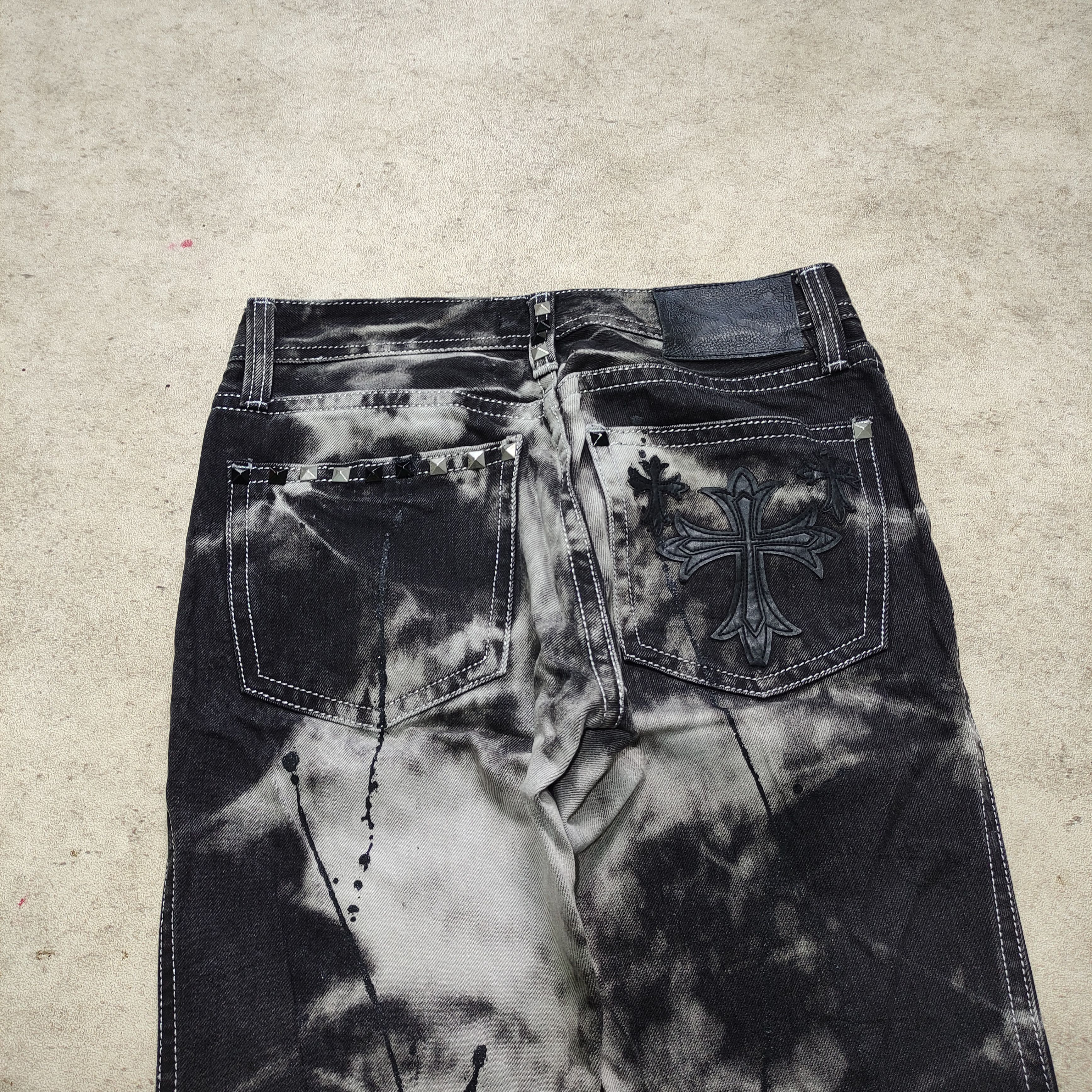 Le Grande Bleu (L.G.B.) Xfrm Flare Jeans Patch Cross - 2000s Archive Vkei LGB Size US 29 - 2 Thumbnail