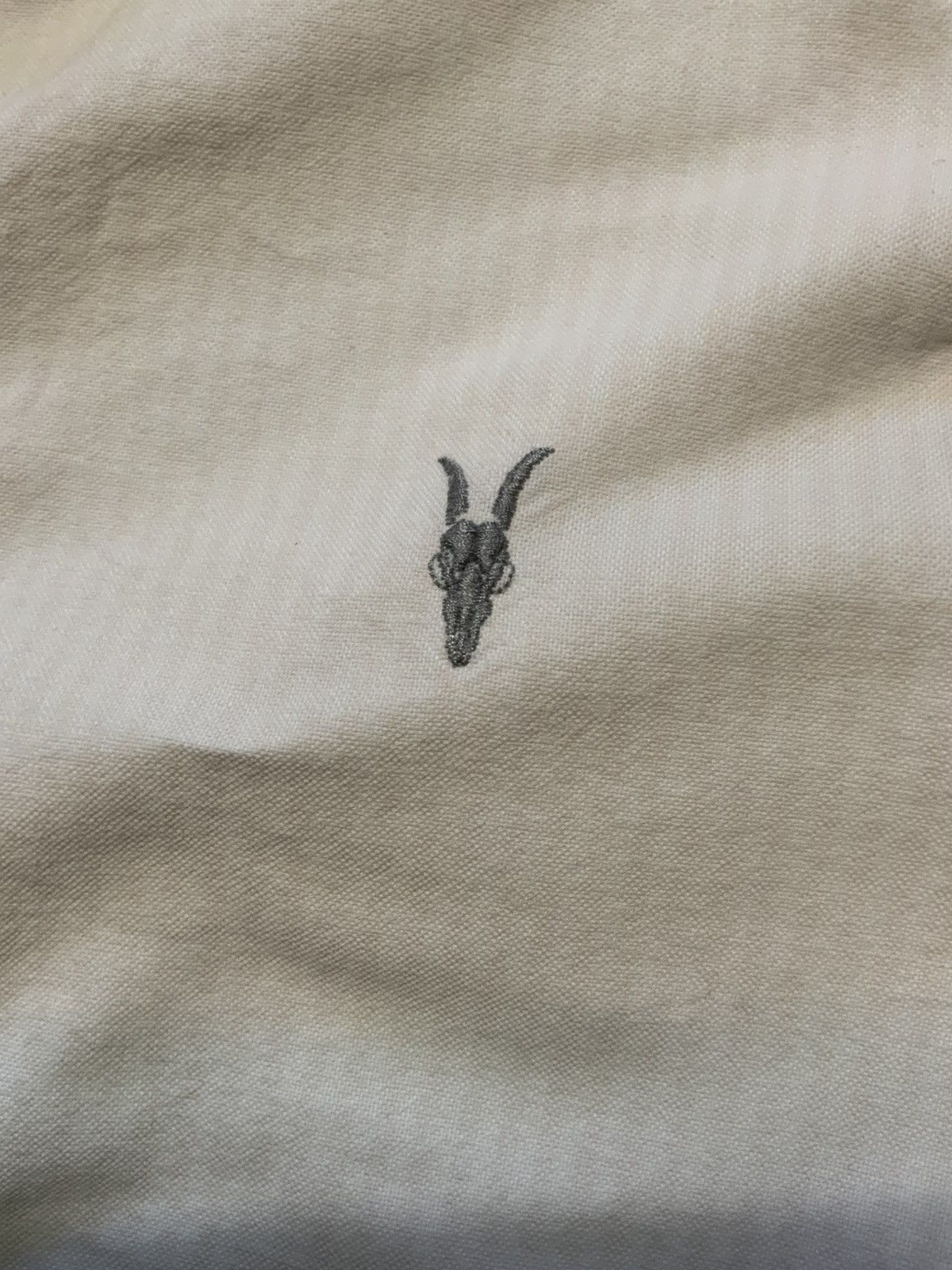 Allsaints AllSaints Ram Skull Pink/White Striped Kilda Button Shirt Size US S / EU 44-46 / 1 - 1 Thumbnail