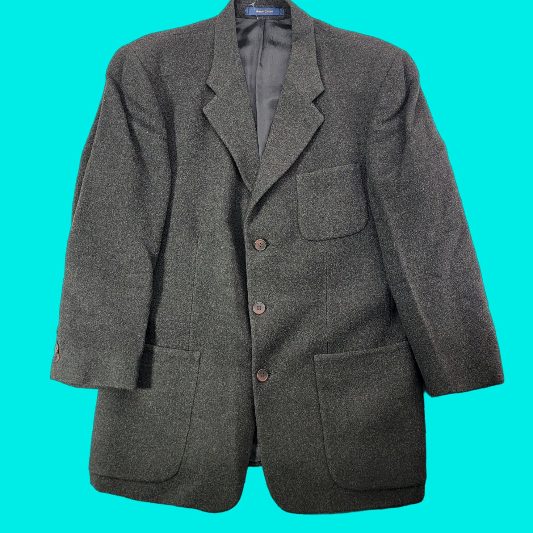 Ralph Lauren Ralph Lauren Sport Coat Mens 40R Gray 3 Button Patch Pocket Blazer Canada Shirt? Size 40R - 1 Thumbnail