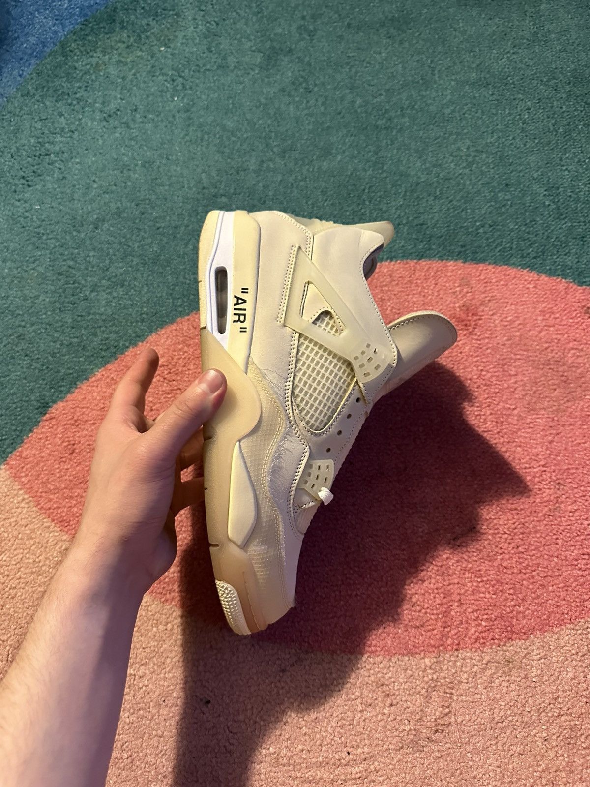 Jordan Brand × Off-White Off White x Air Jordan 4 Retro SP Sail Womens Size US 11.5 / EU 44-45 - 5 Thumbnail