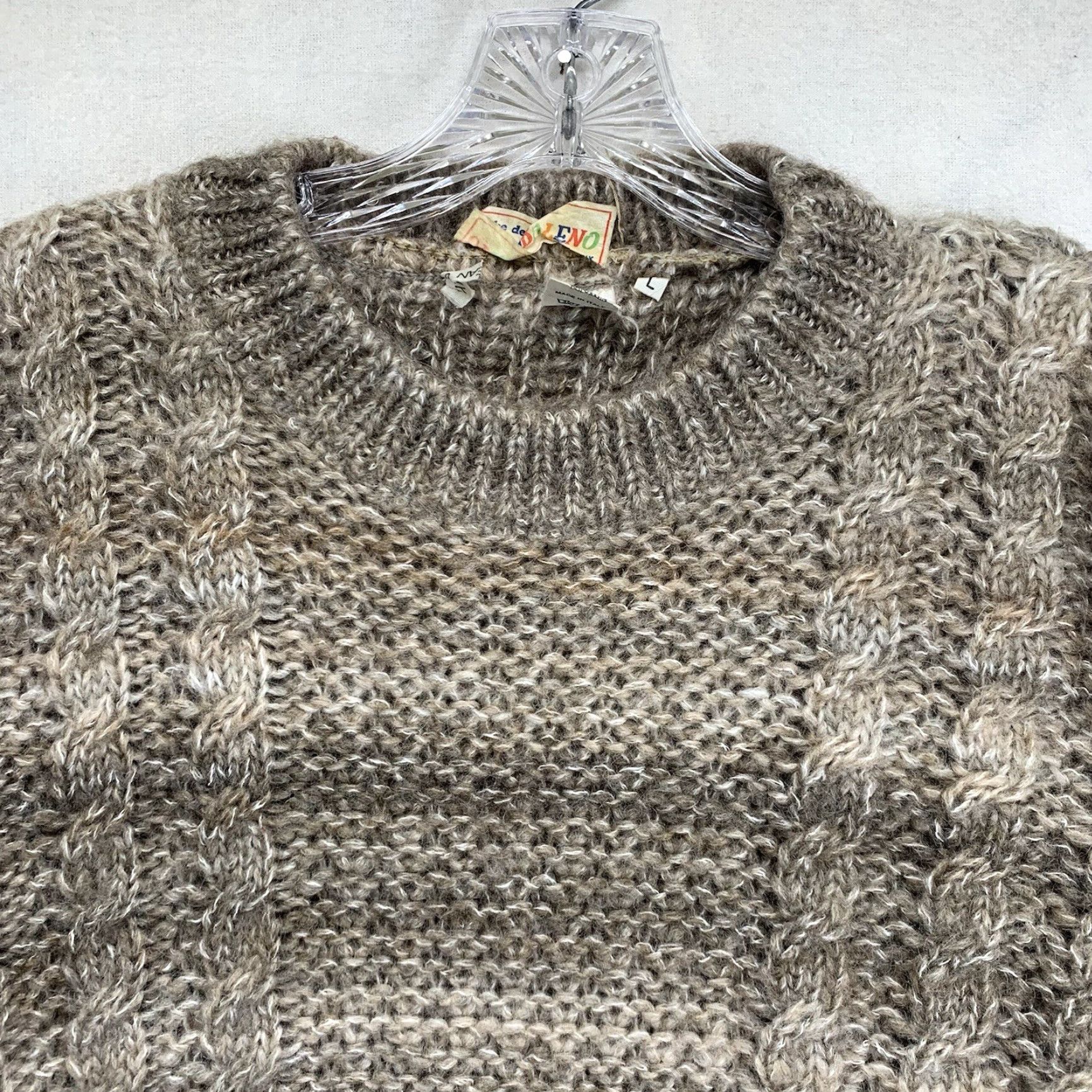 Vintage VINTAGE Robe de Arcobaleno Sweater L Chunky Knit Beige Striped Dolman Sleeve Casual 80s Bohemian Womens Size L / US 10 / IT 46 - 5 Thumbnail