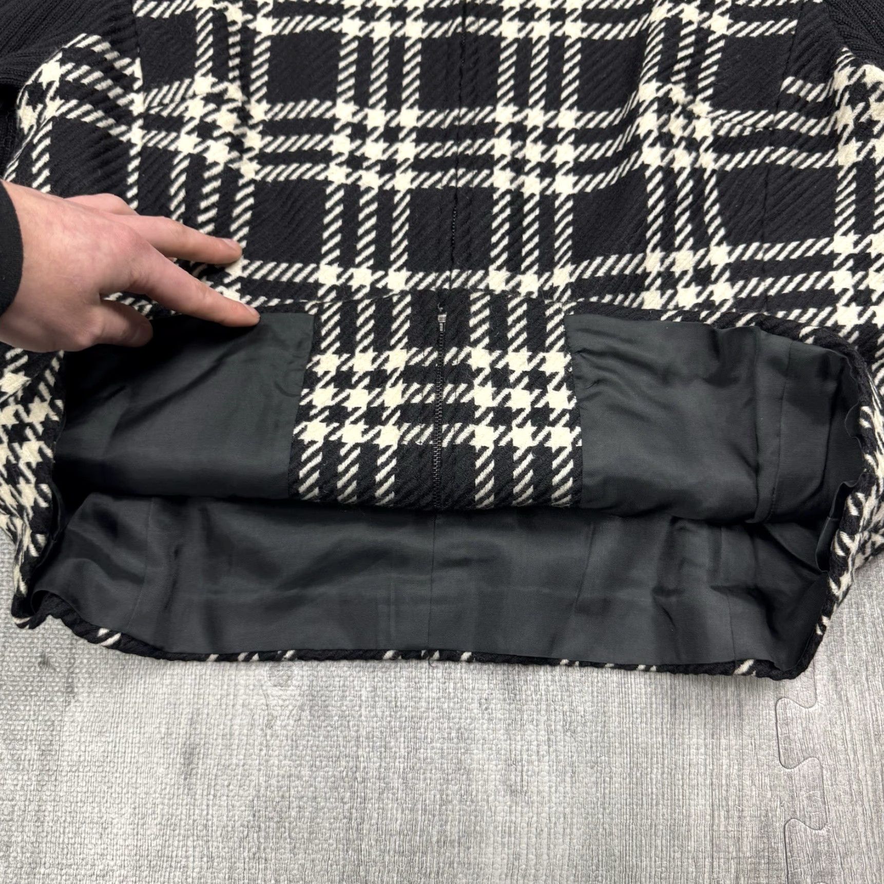 Vintage KATE HILL WOMENS PLAID FULL ZIP BLAZER SIZE 14 BLACK WHITE BUSINESS CLASSIC Size XL / US 12-14 / IT 48-50 - 5 Thumbnail