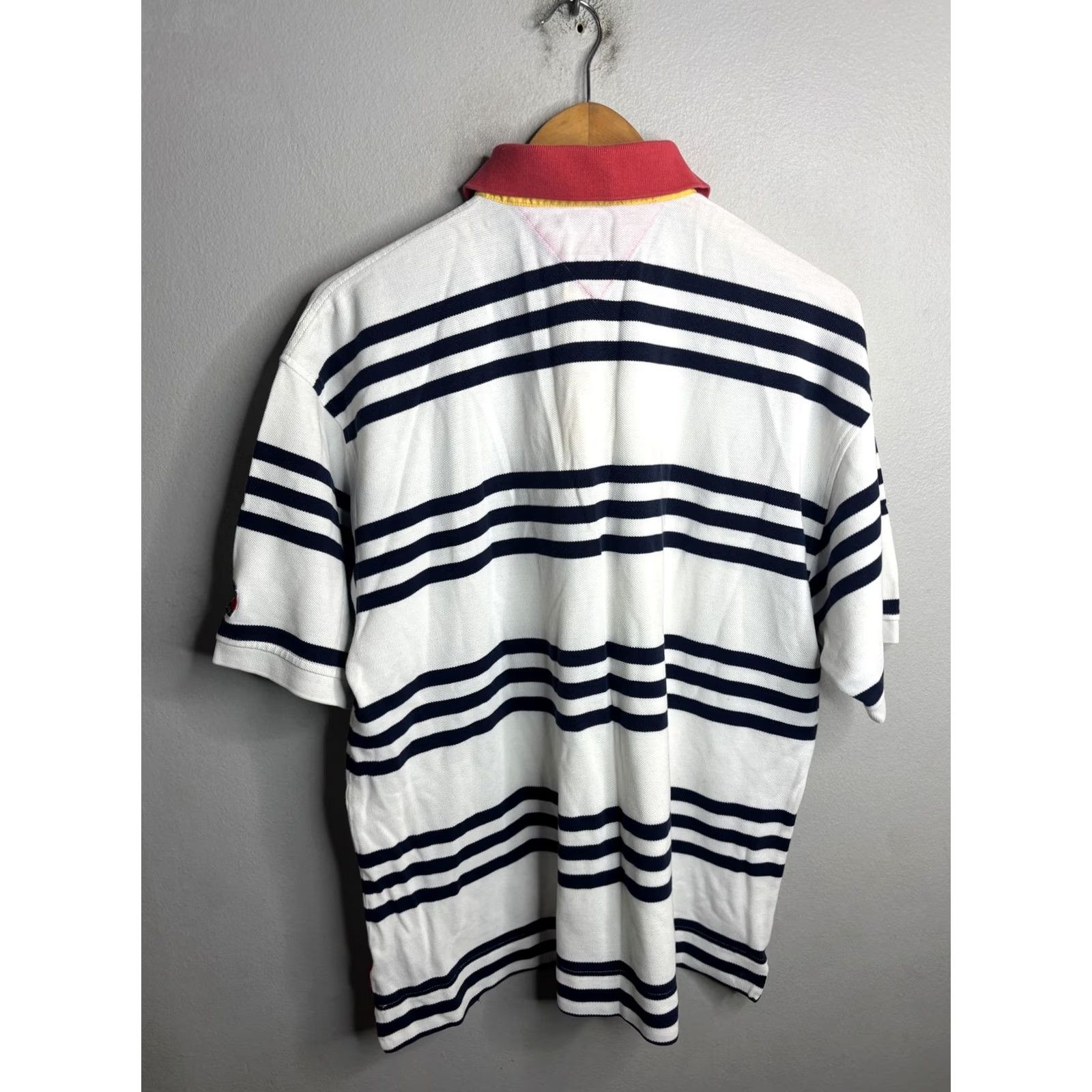 Tommy Hilfiger VINTAGE Tommy Hilfiger Polo Shirt Mens XL Navy Stripe International 90s Rugby Shirt Size US XL / EU 56 / 4 - 6 Thumbnail