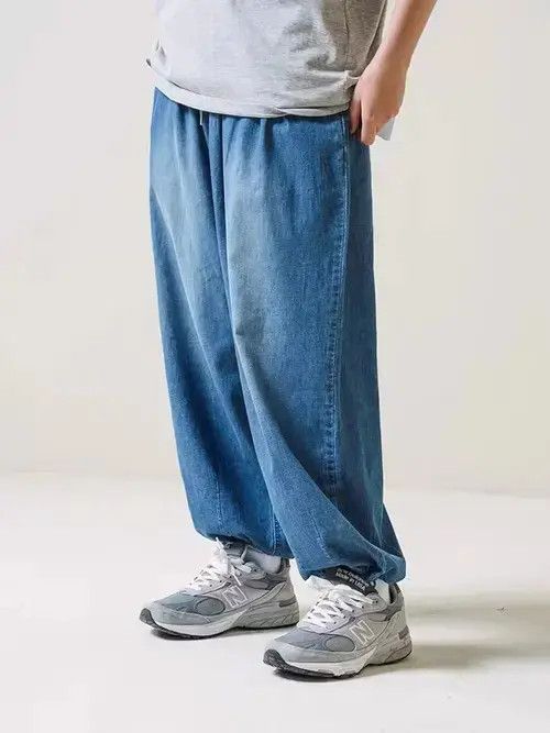Japanese Brand 21SS Indigo Union Japan Blue Denim Washed Carrot Pants Size US 30 / EU 46 - 2 Thumbnail