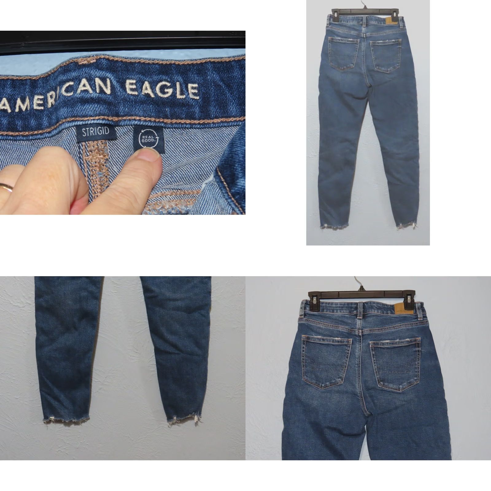 American Eagle Outfitters American Eagle Outfitters Mom Blue Jeans Size 0 26x28 Distressed Dark Wash Regular Fit Denim Cotton Blend Women Jeans Size 25" / US 0 / IT 36 - 8 Thumbnail