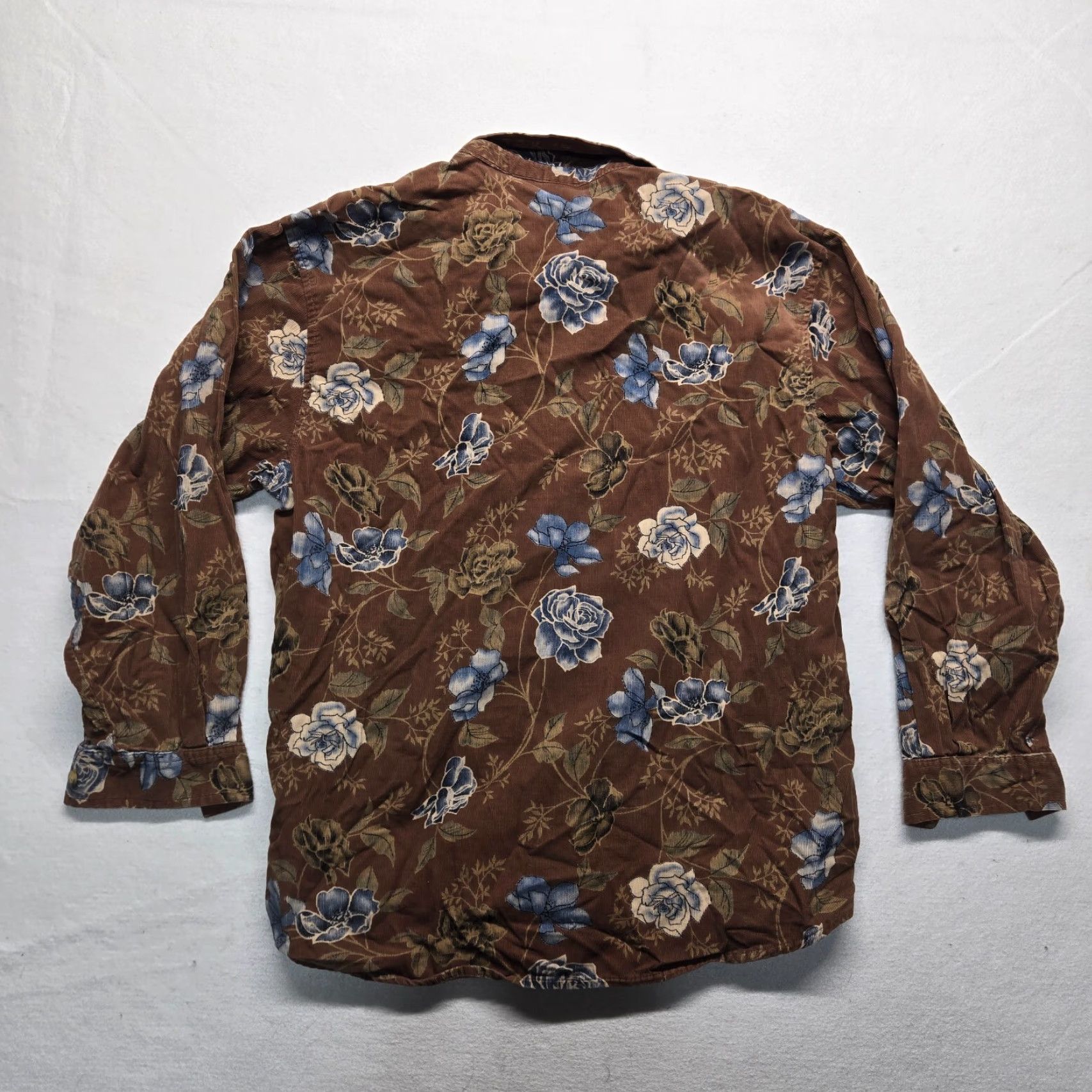 Vintage Capacity Shirt Brown W/ Blue Flowers Floral Button Up Cotton Women's L Hawaiian Floral Shirt Women L Brown Blue Flowers Cap City? Size L / US 10 / IT 46 - 7 Thumbnail