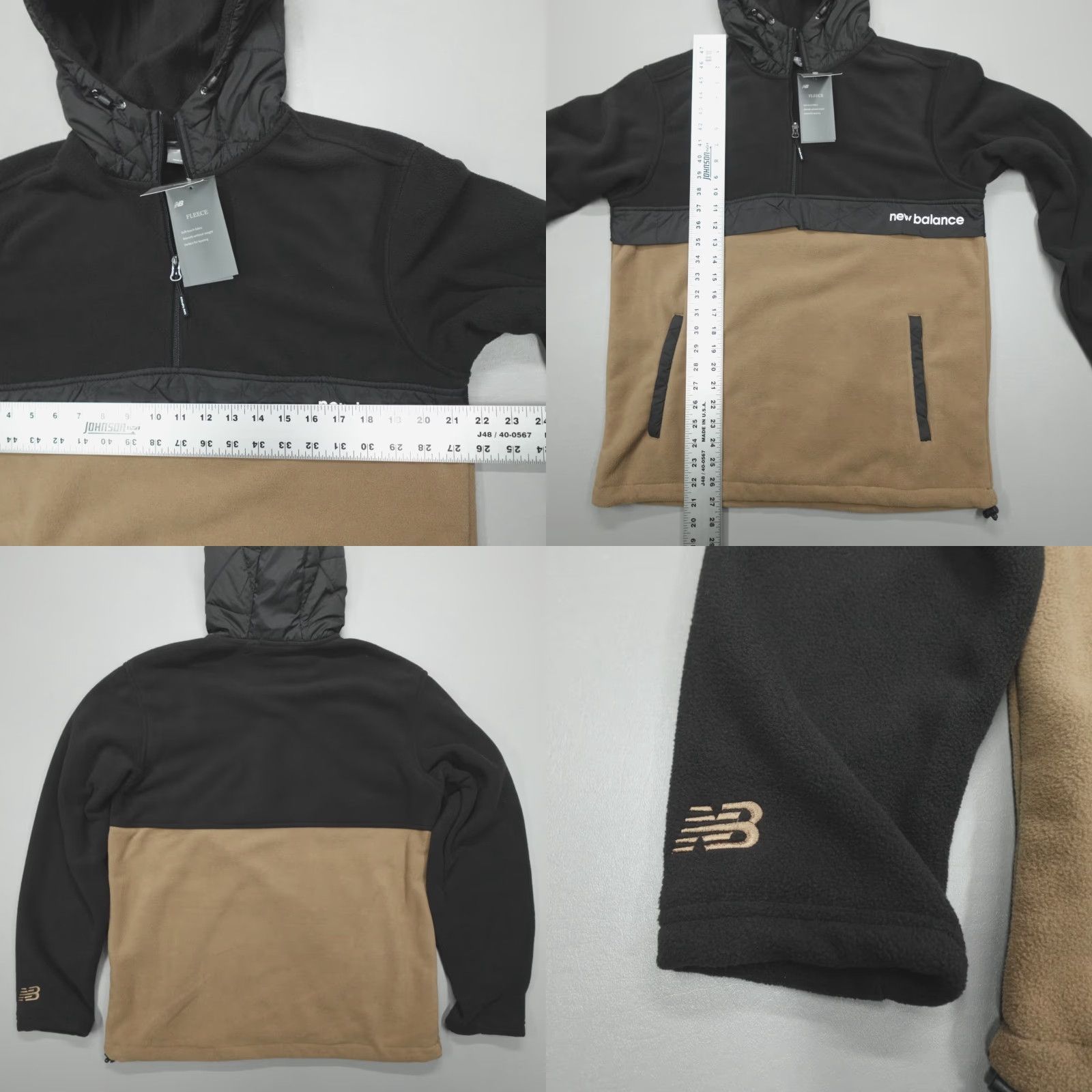New Balance New Balance Hoodie 1/2 Zip Pullover Men's Relaxed Fit Size S Fleece Colorblock Jacket Hooded Zip Retro Winter Casual Men’s Size US S / EU 44-46 / 1 - 8 Thumbnail