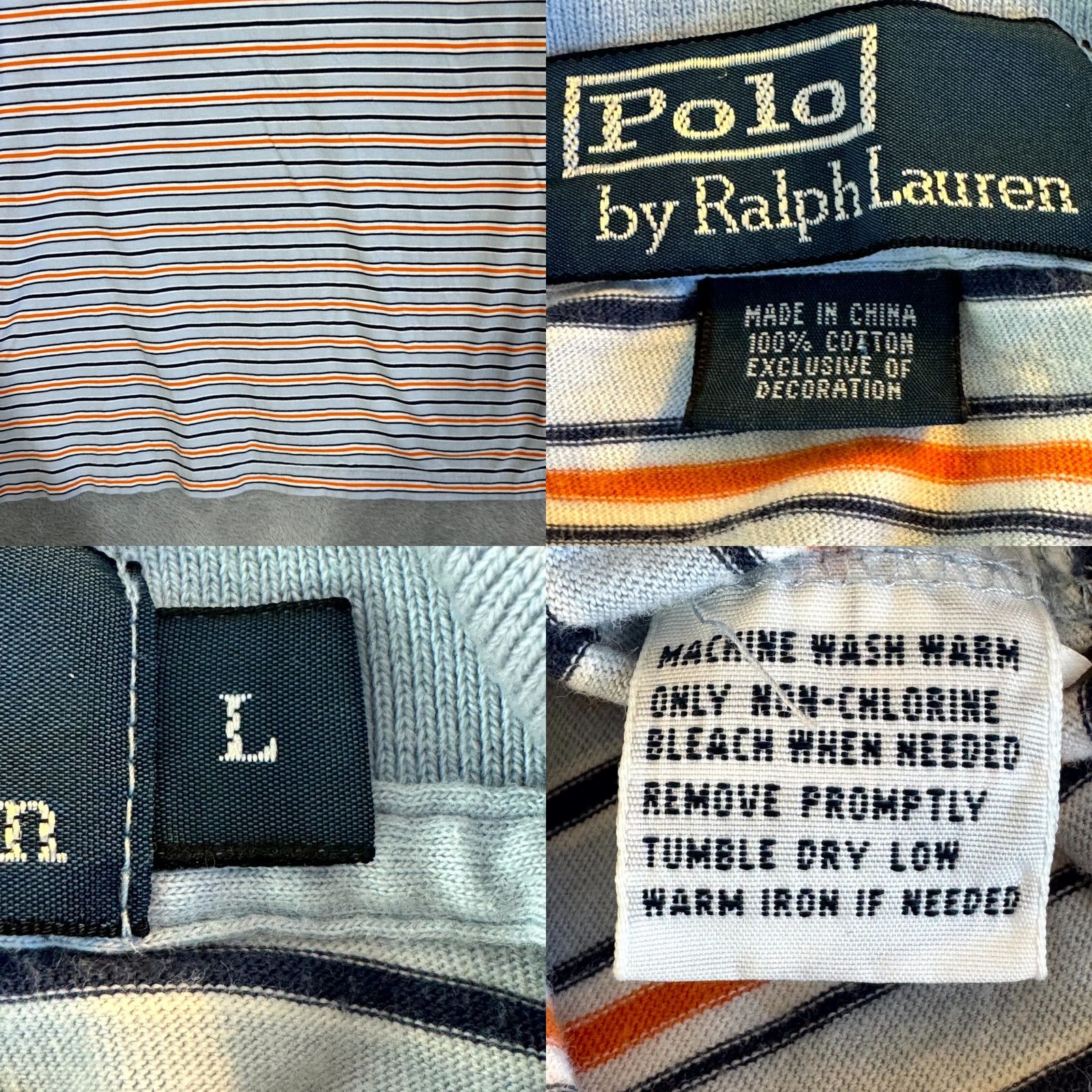 Polo Ralph Lauren Polo Ralph Lauren Men's Polo Shirt Large Blue Multi-Color Striped 100% Cotton Size US L / EU 52-54 / 3 - 9 Thumbnail