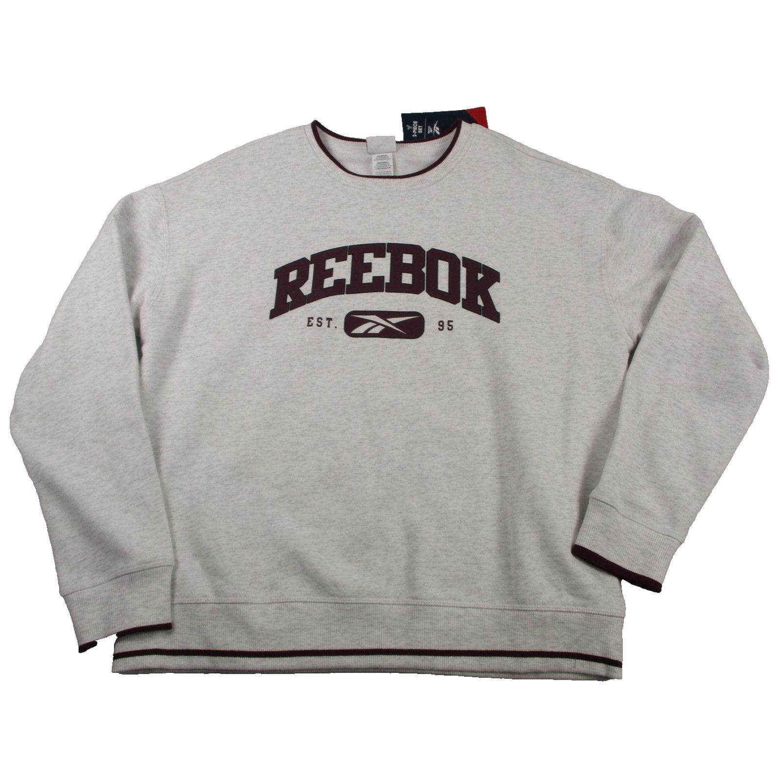 Reebok Reebok Summer Crewneck Short Set Womens L Gray Fleece Egret Size L / US 10 / IT 46 - 2 Thumbnail