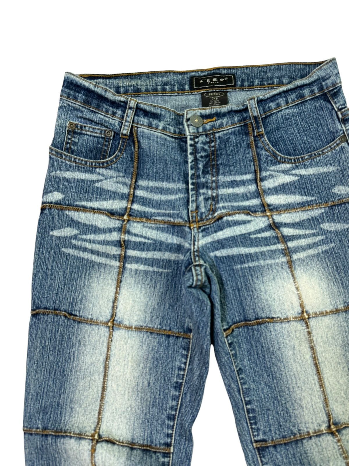 Hysteric Glamour FLARED SEBO RECONSTRUCTED DESIGN ELASTIC DENIM JEANS Size 28" / US 6 / IT 42 - 4 Thumbnail