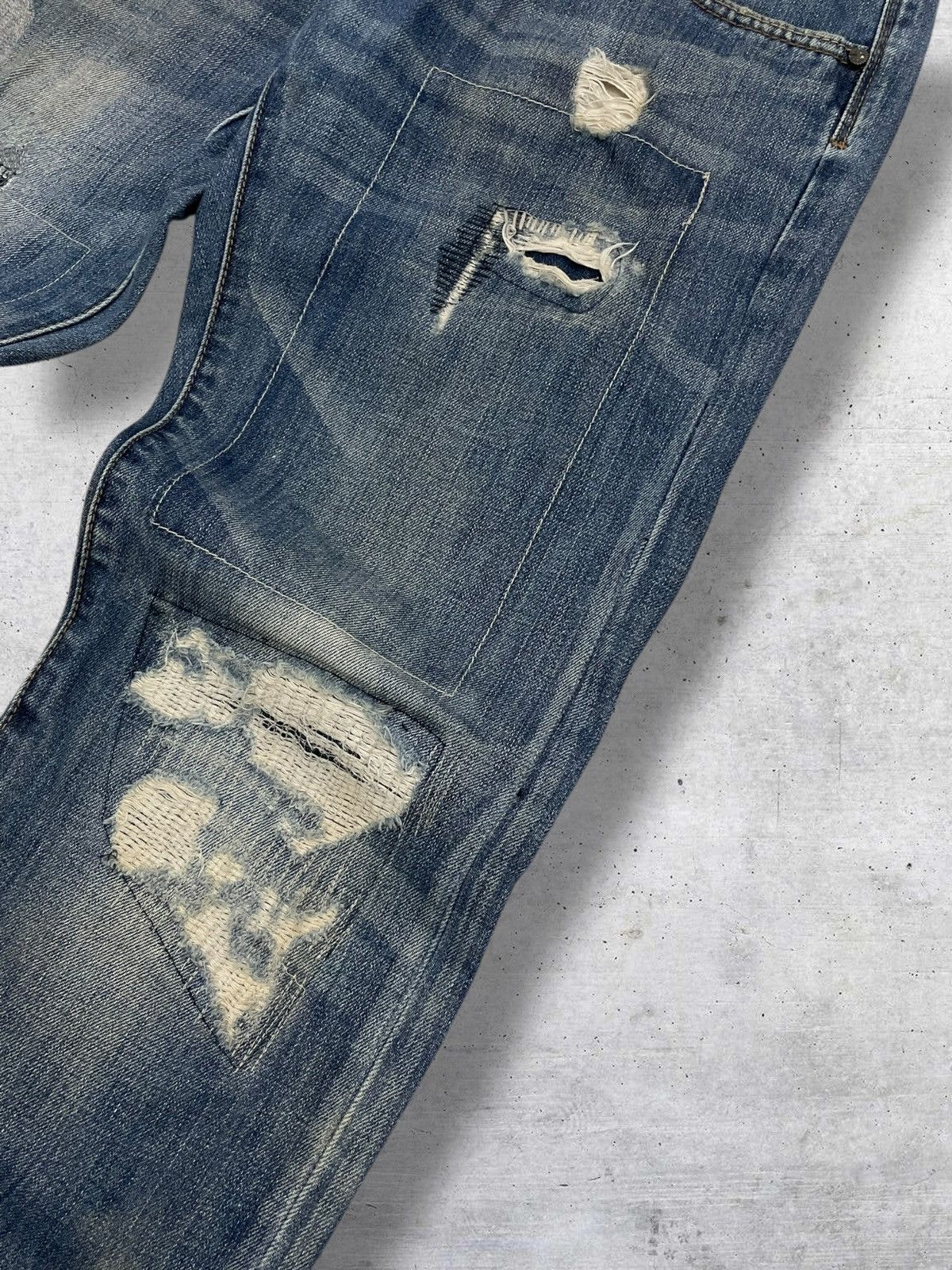 Japanese Brand VINTAGE 1990S DESIGNER SAMUEL&KEVIN DISTRESSEE RIPPED DENIM Size US 31 - 7 Thumbnail