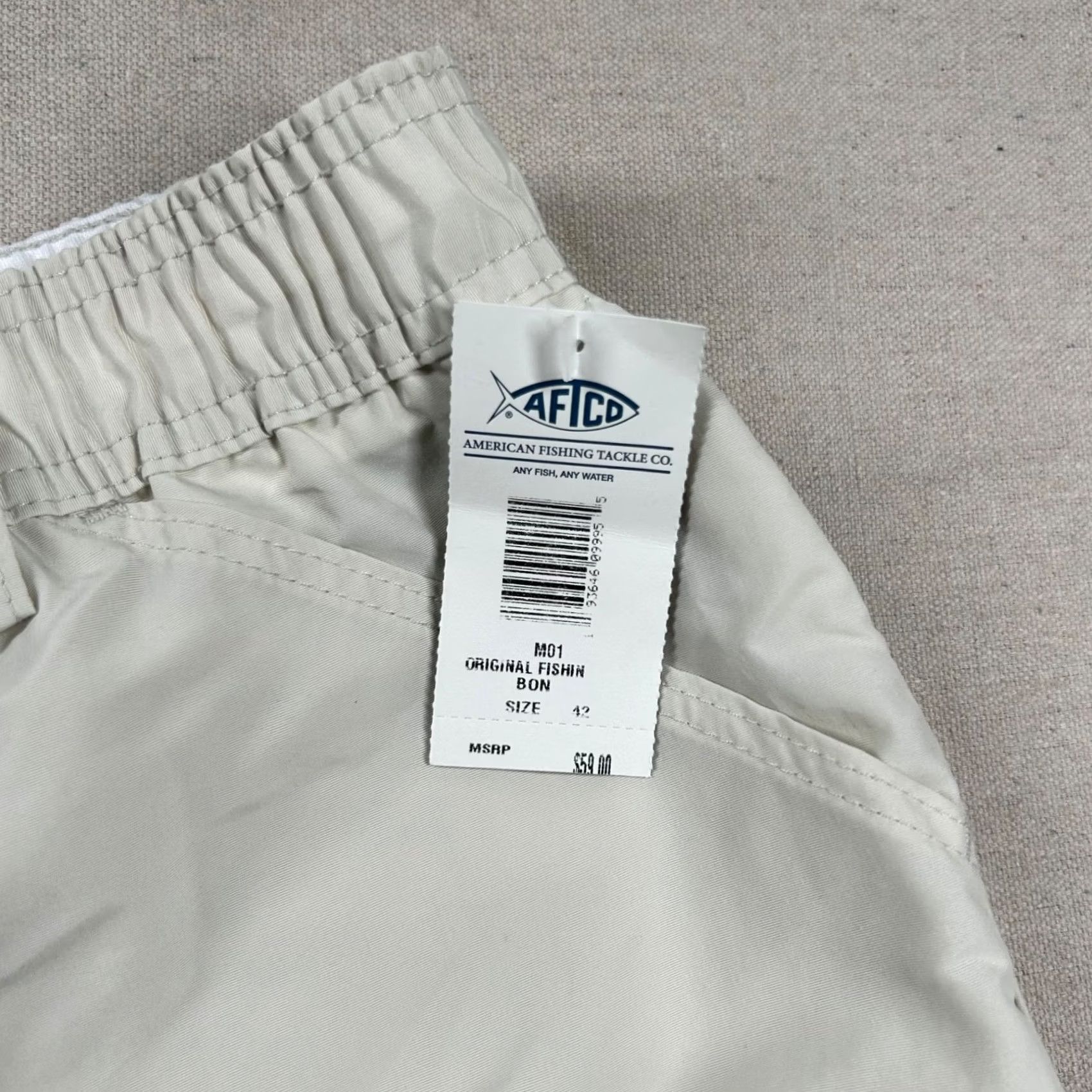 Vintage VINTAGE AFTCO Mens 42 Nylon 6" High Rise Fishing Cargo Shorts Ivory Beach Outdoor 90s Mens Size US 42 / EU 58 - 3 Thumbnail