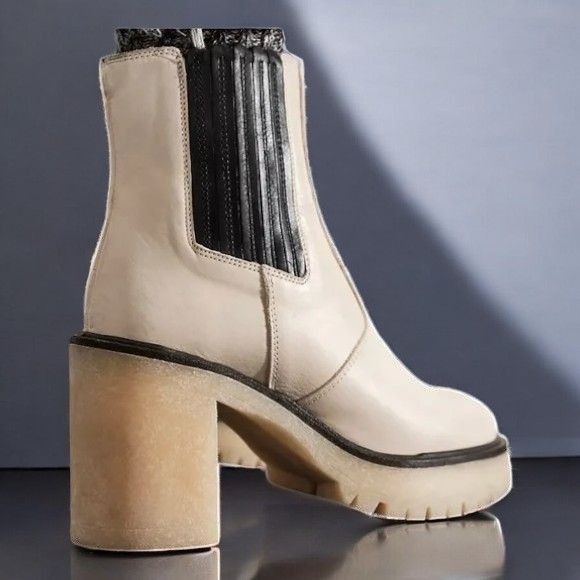 Free People Free People Women White James Chelsea Boot Chunky Heel NEW Size US 8 / IT 38 - 5 Thumbnail