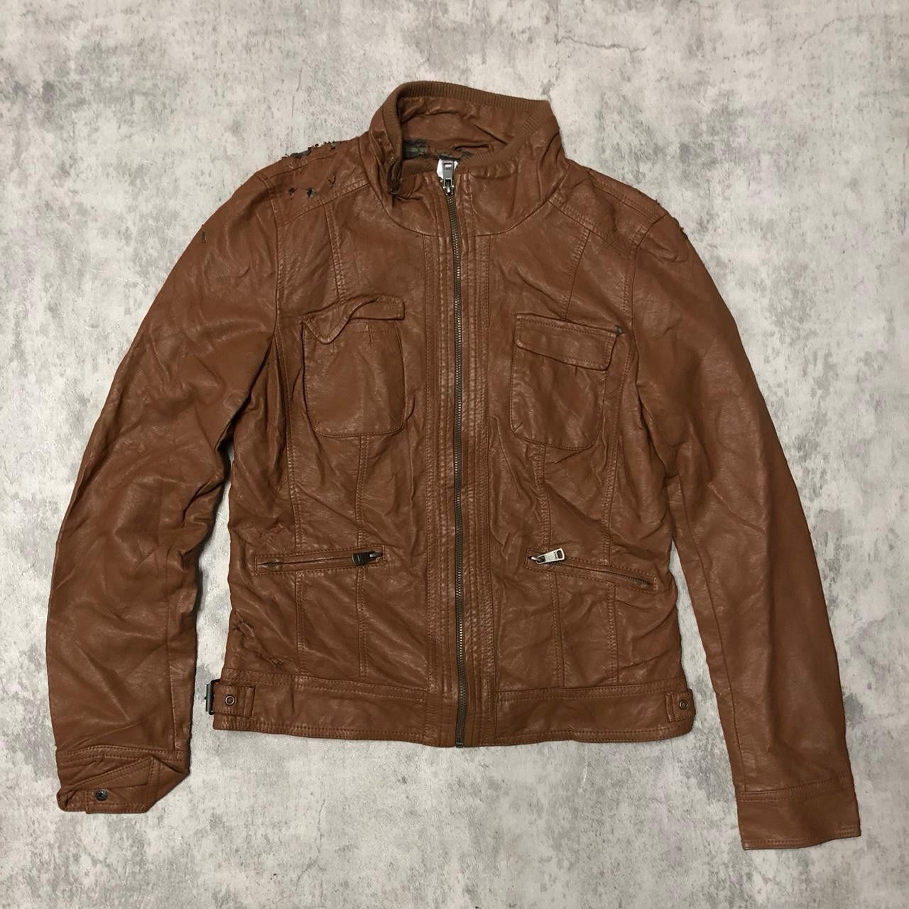Other Brown leather jacket with zippers and studs #leatherjacket Size US M / EU 48-50 / 2 - 1 Thumbnail