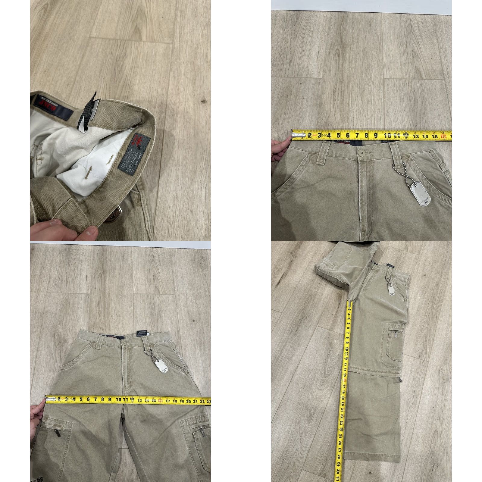 JNCO VINTAGE Jnco Baggy Wide-Leg Tribal Convertible Shorts Embroidered Unisex Adults 18 Beige NWT Size 40" / US 18 - 9 Thumbnail