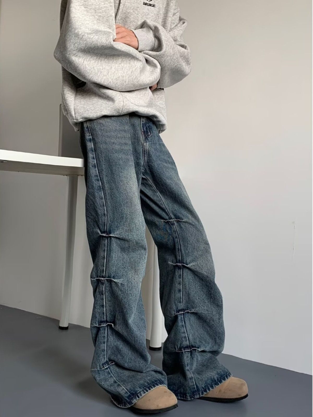 Japanese Brand Men's American hip-hop washed distressed retro jeans Size US 32 / EU 48 - 4 Thumbnail