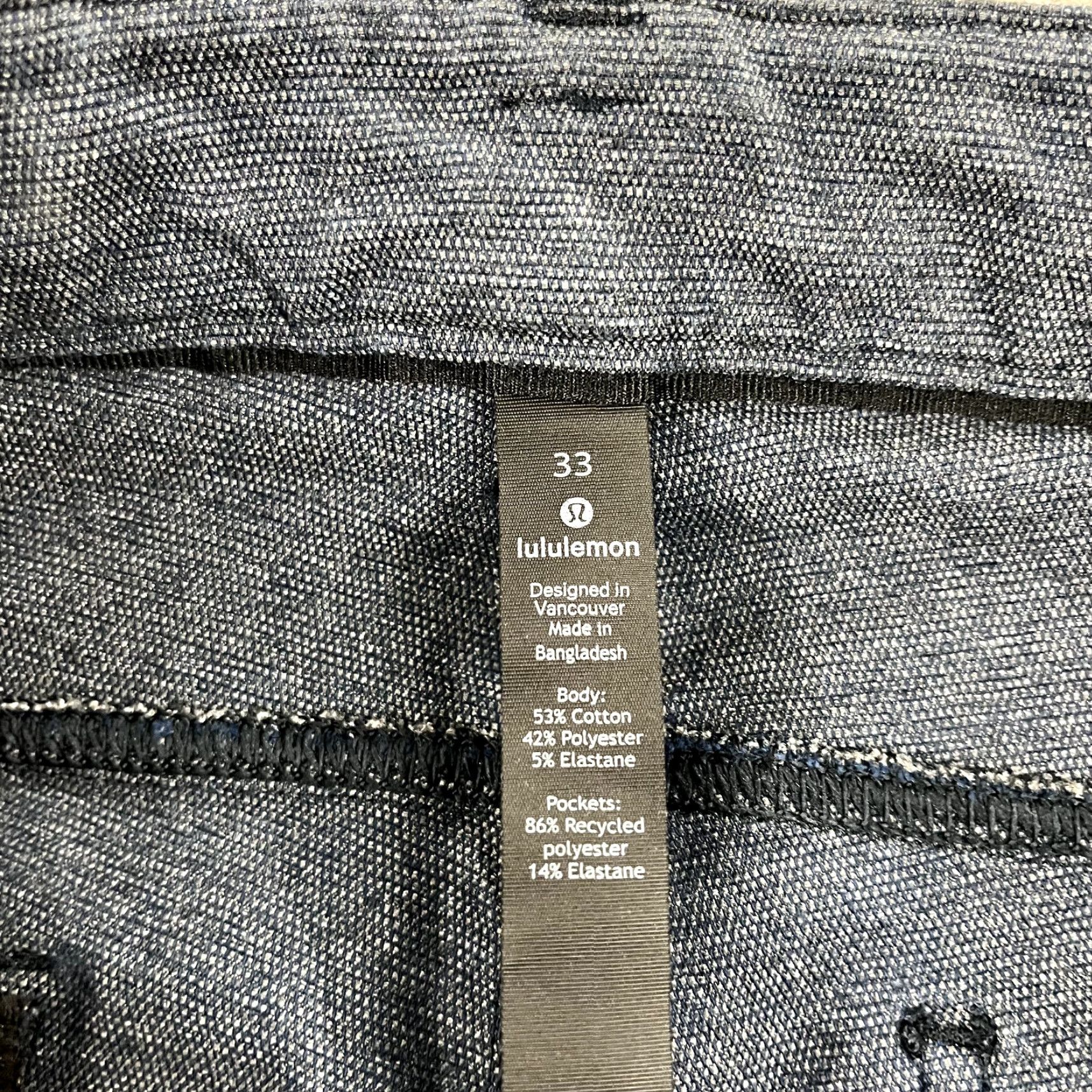 Lululemon LULULEMON Pants Slim Straight Indigo Blue Chino 33x31 Men 33 Slim Composite Cotton Blend 5-Pocket Size US 33 - 2 Thumbnail
